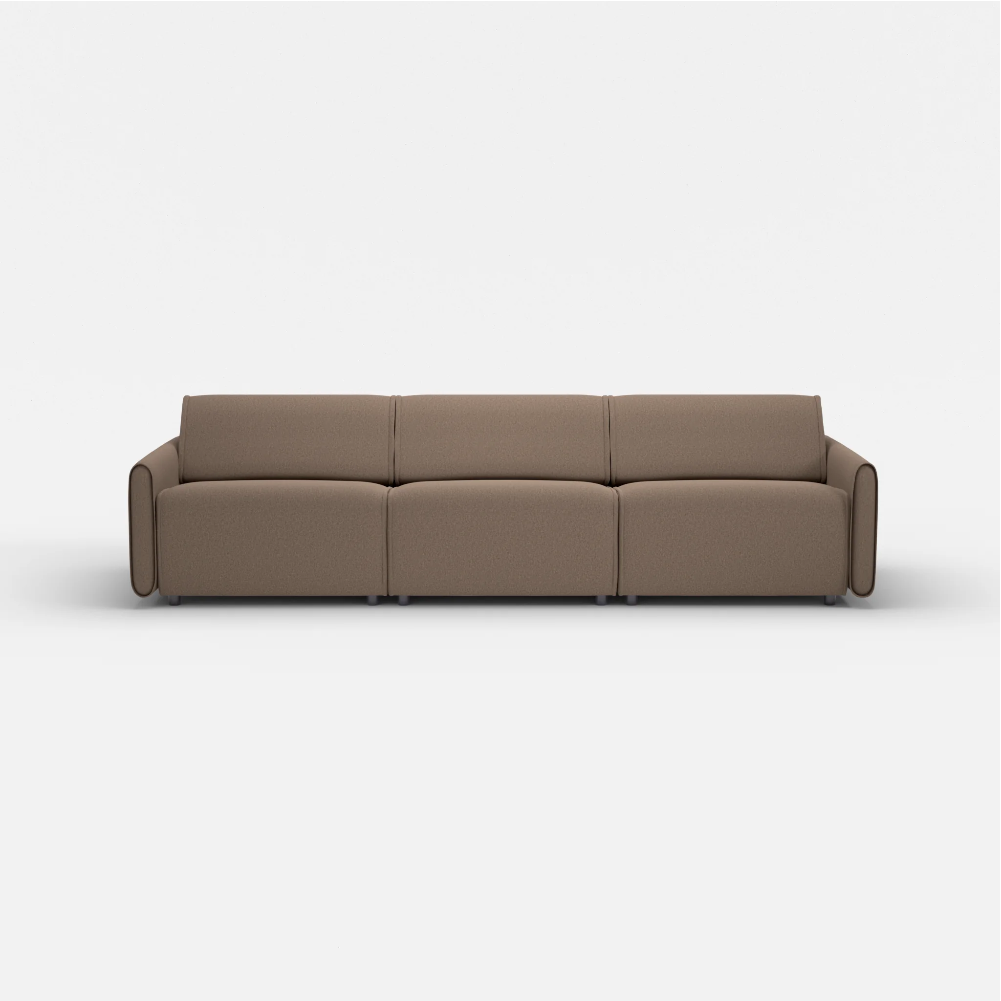 3 Sitzer Sofa Belleform mit schmaler Armlehne 3 dama0051 in Braun von vorne