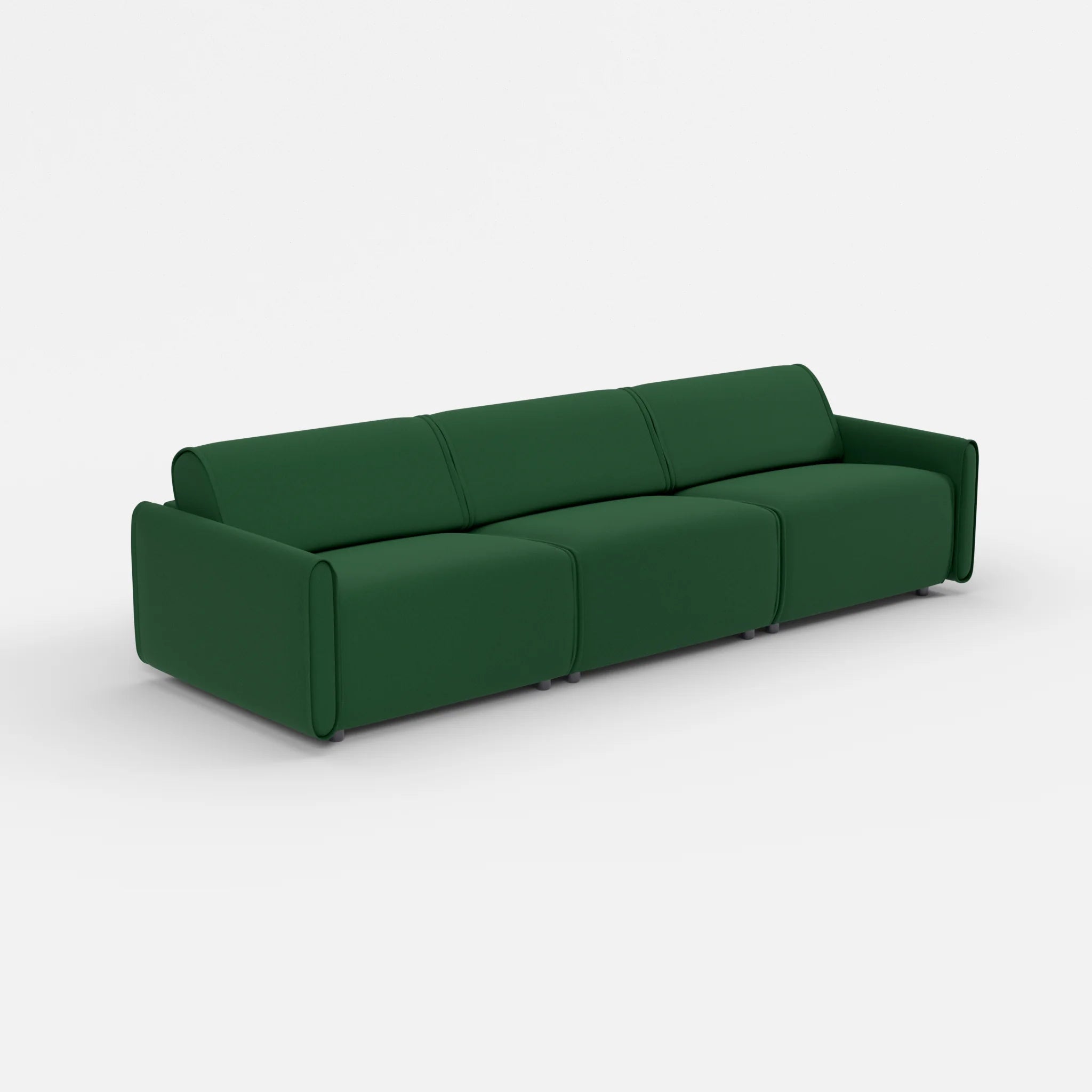 3 Sitzer Sofa Belleform mit schmaler Armlehne 3 dama0052 in Dunkelgrün von der Seite