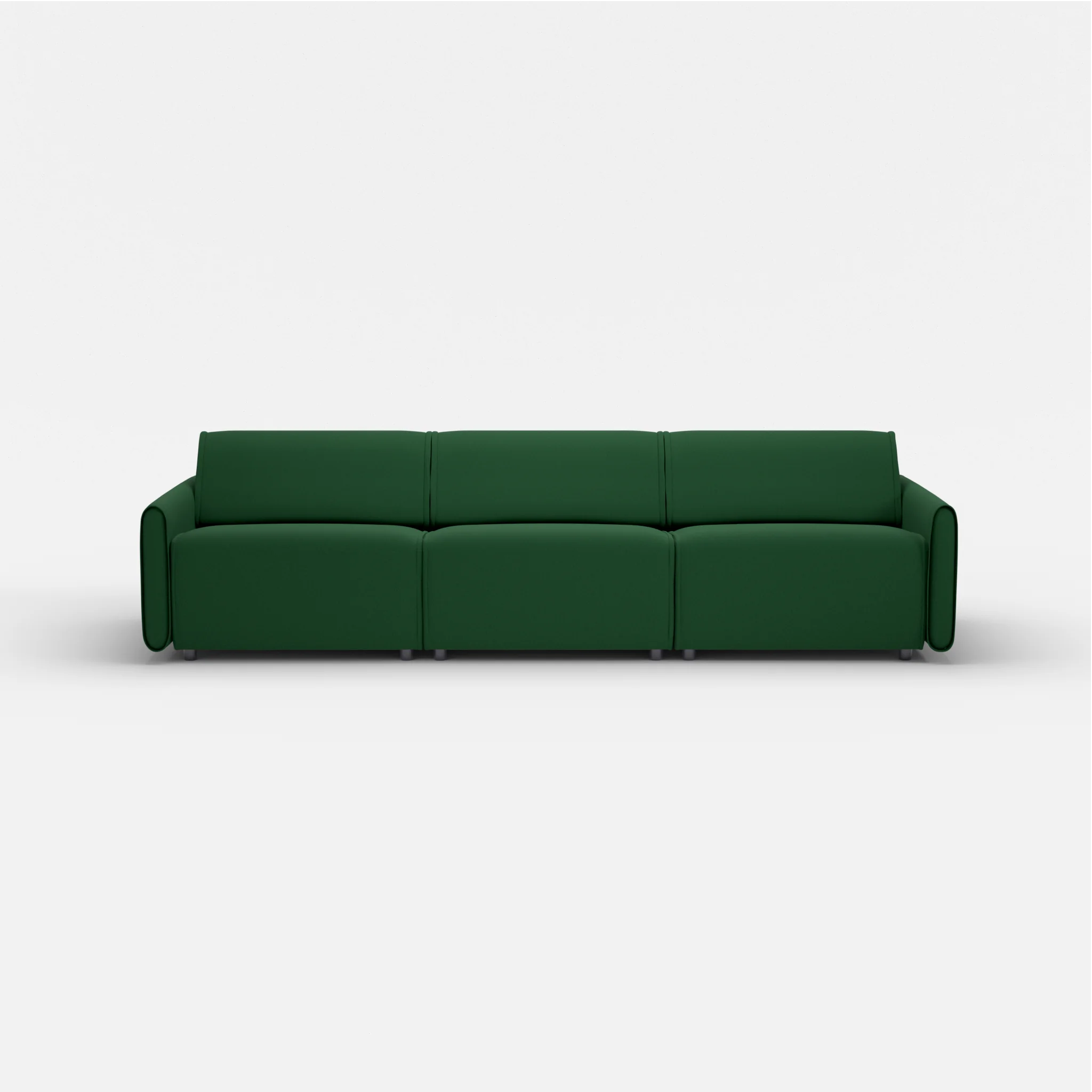 3 Sitzer Sofa Belleform mit schmaler Armlehne 3 dama0052 in Dunkelgrün von vorne