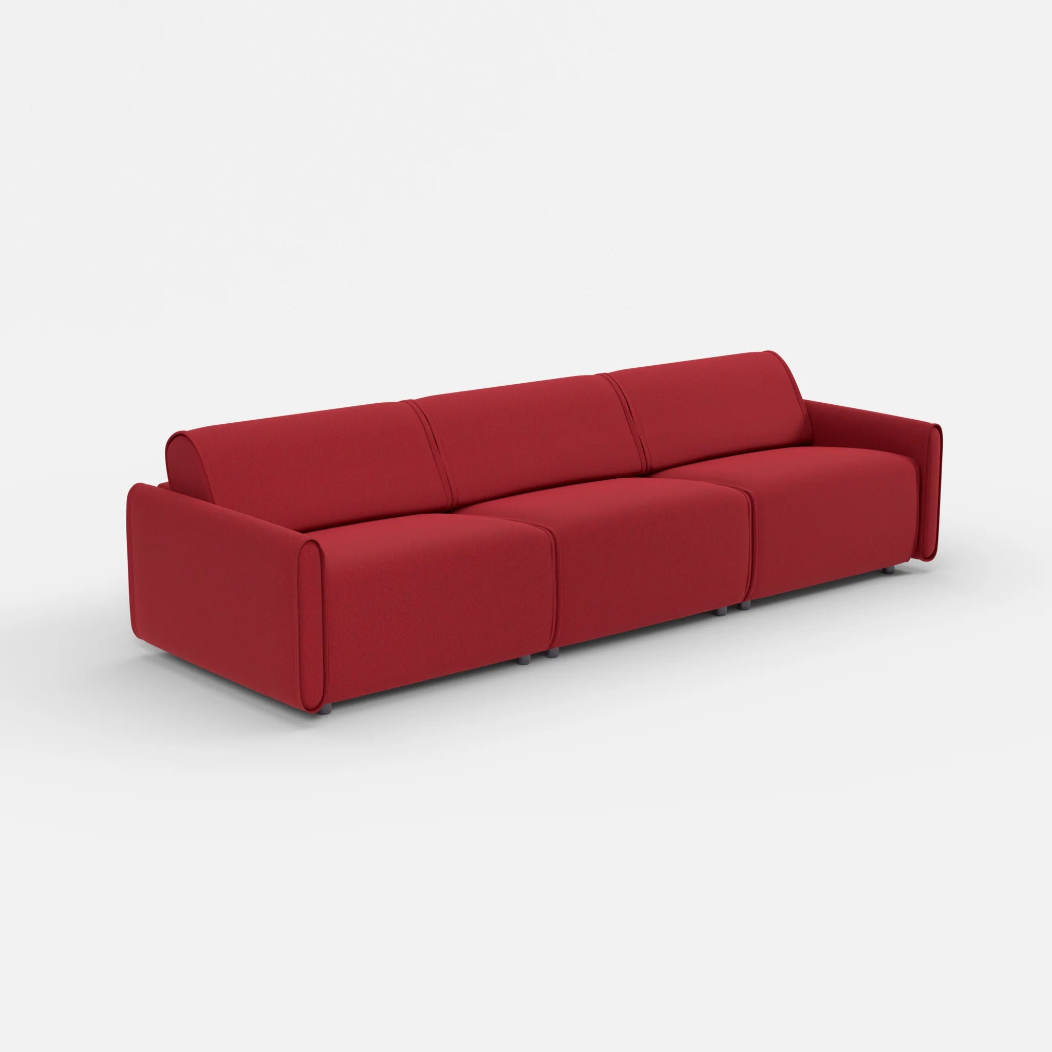 3 Sitzer Sofa Belleform mit schmaler Armlehne 3 dama0053 in Rot von der Seite