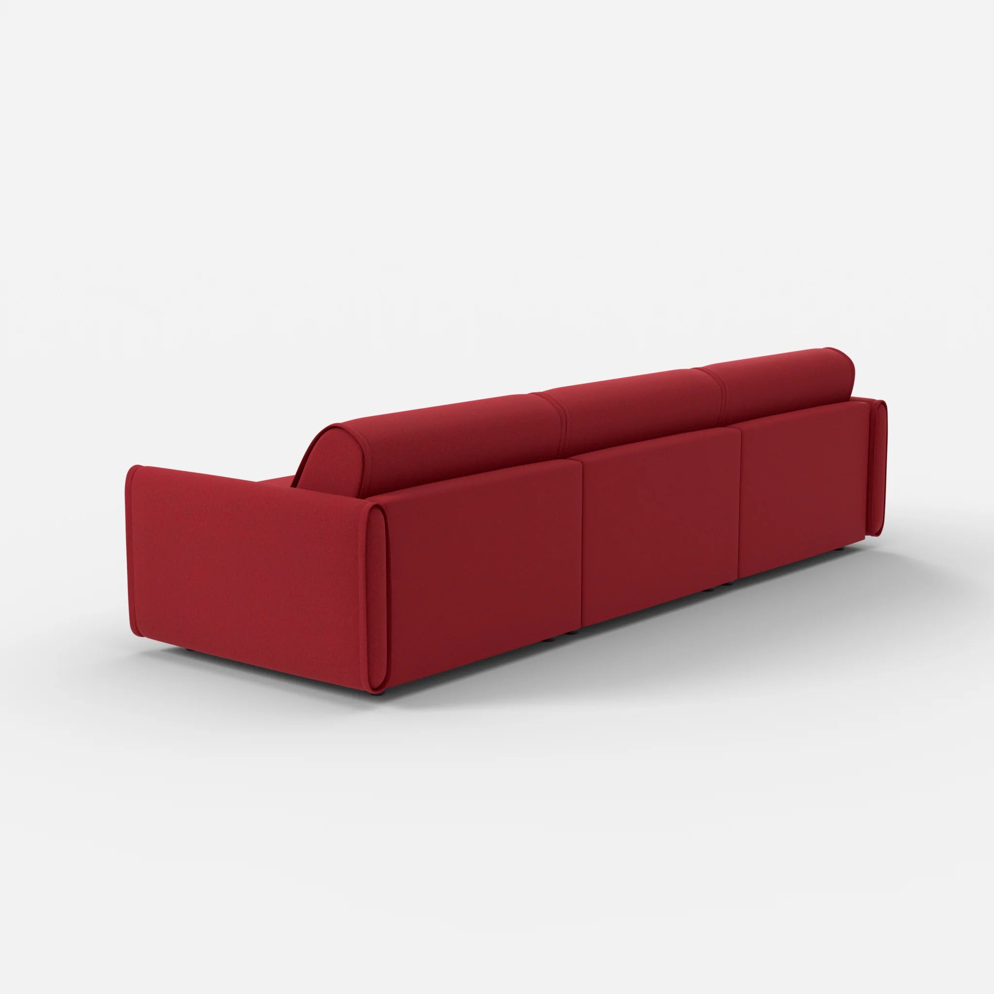 3 Sitzer Sofa Belleform mit schmaler Armlehne 3 dama0053 in Rot von hinten