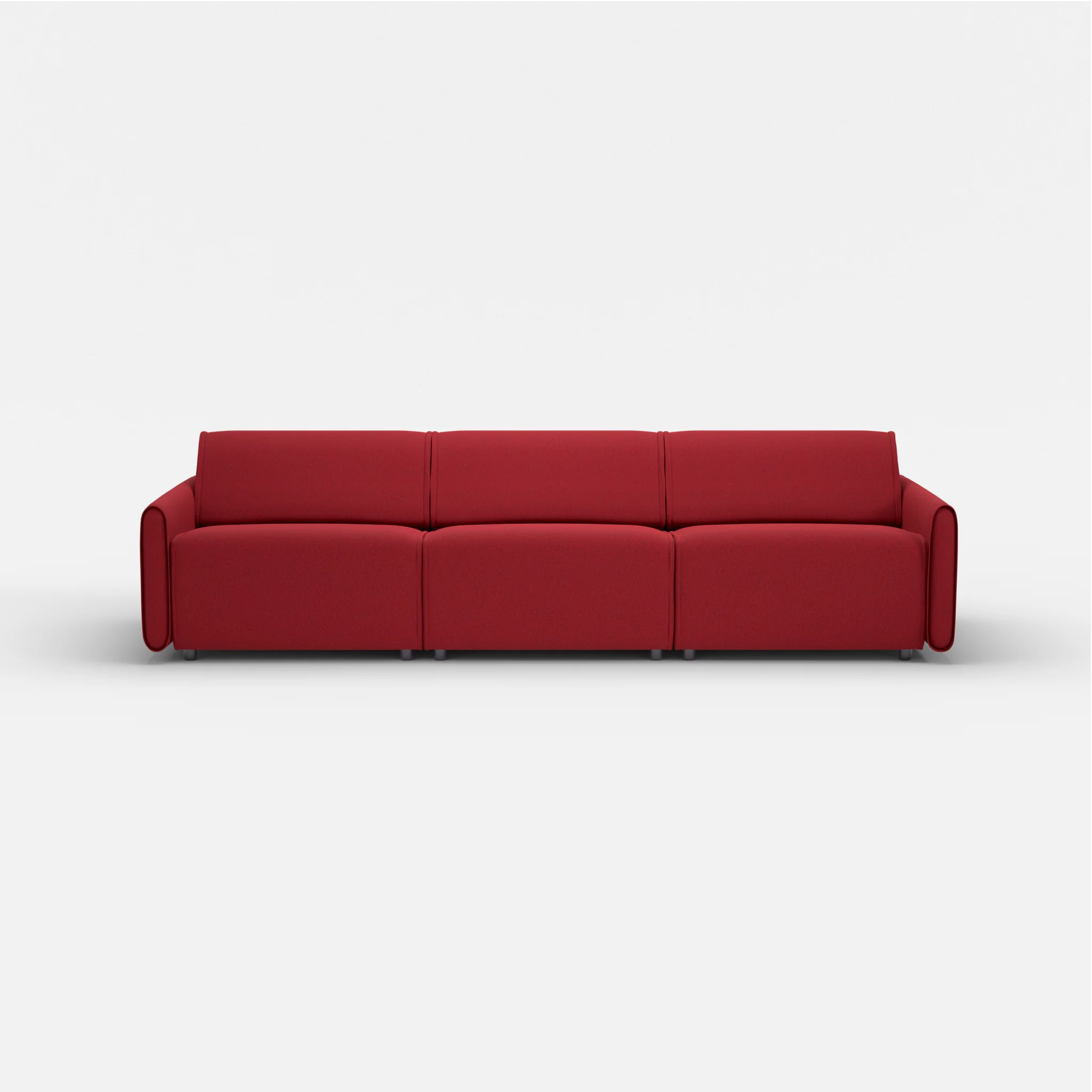 3 Sitzer Sofa Belleform mit schmaler Armlehne 3 dama0053 in Rot von vorne