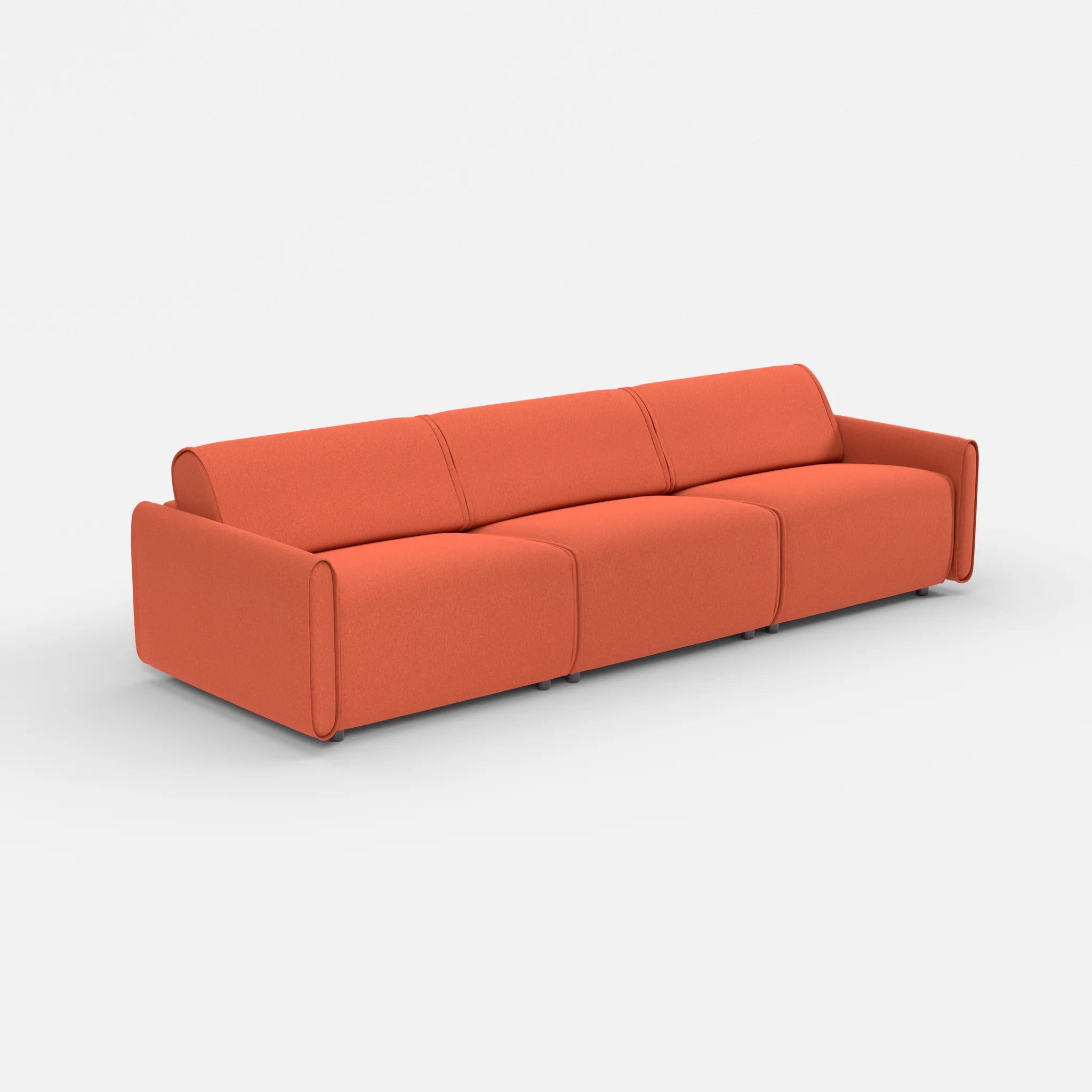 3 Sitzer Sofa Belleform mit schmaler Armlehne 3 dama0062 in Orange von der Seite