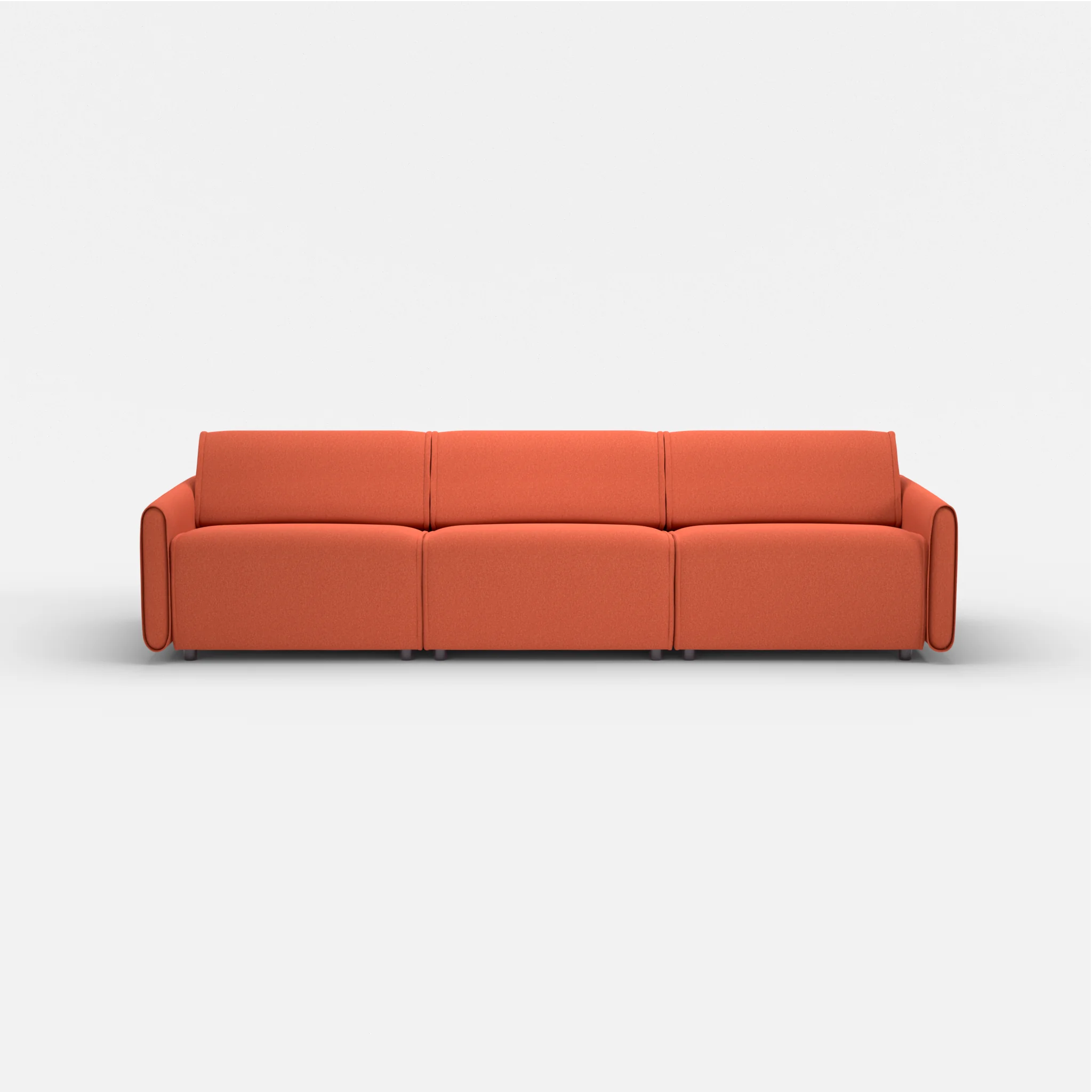 3 Sitzer Sofa Belleform mit schmaler Armlehne 3 dama0062 in Orange von vorne