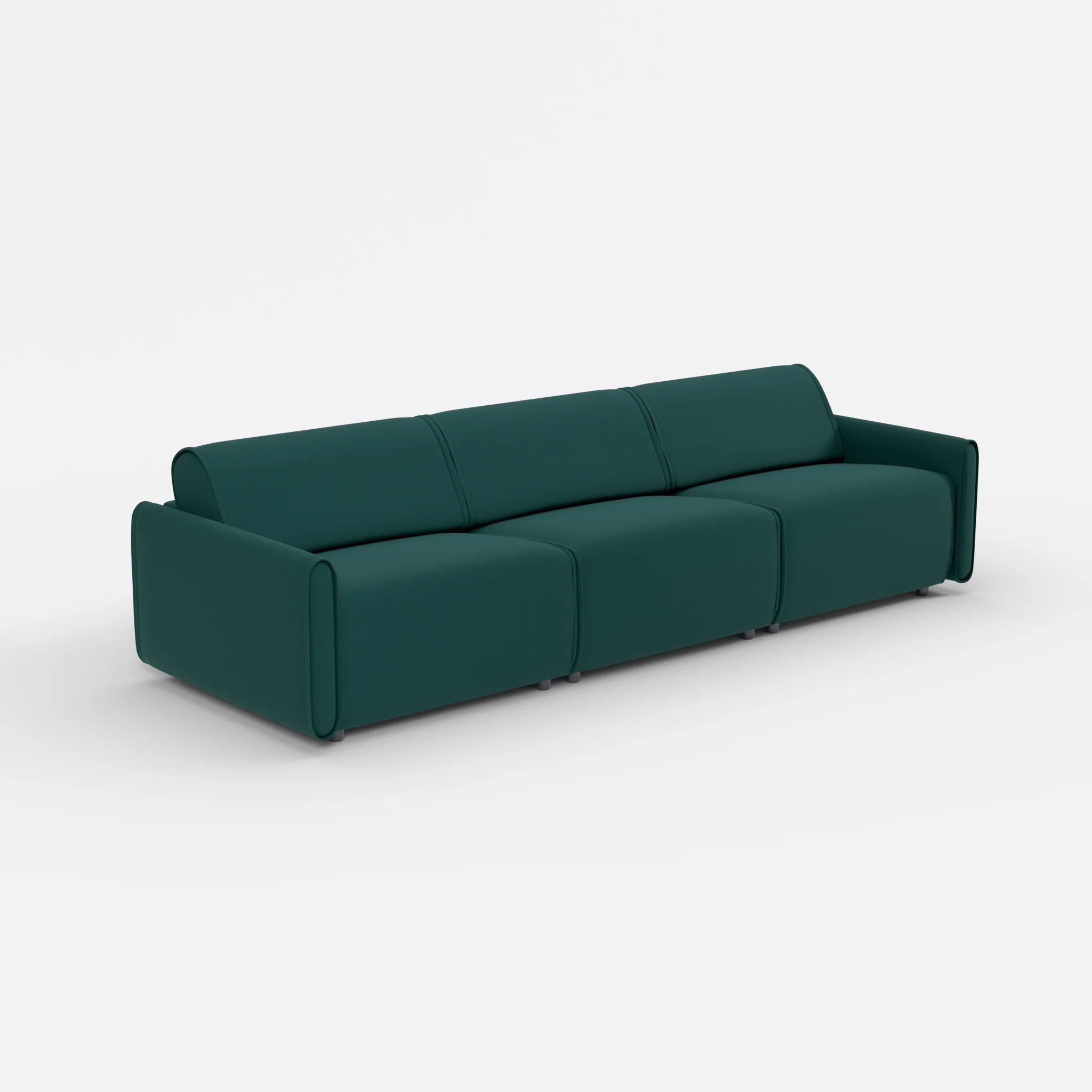 3 Sitzer Sofa Belleform mit schmaler Armlehne 3 dama0073 in Petrol von der Seite