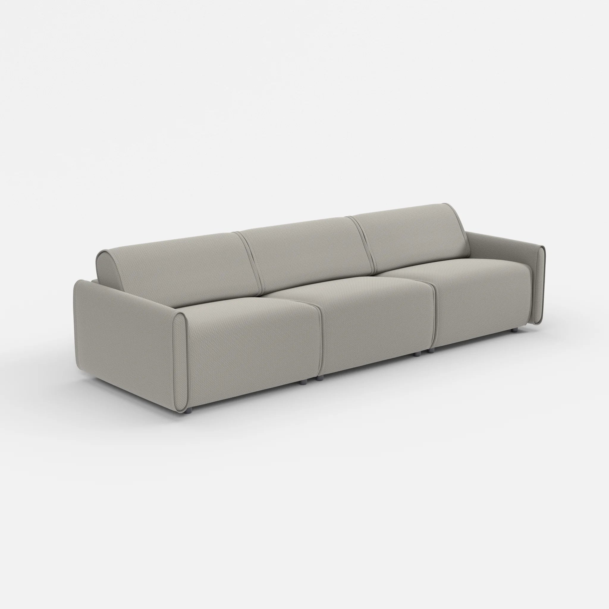 3 Sitzer Sofa Belleform mit schmaler Armlehne 3 nabucco1003 in Hellgrau von der Seite