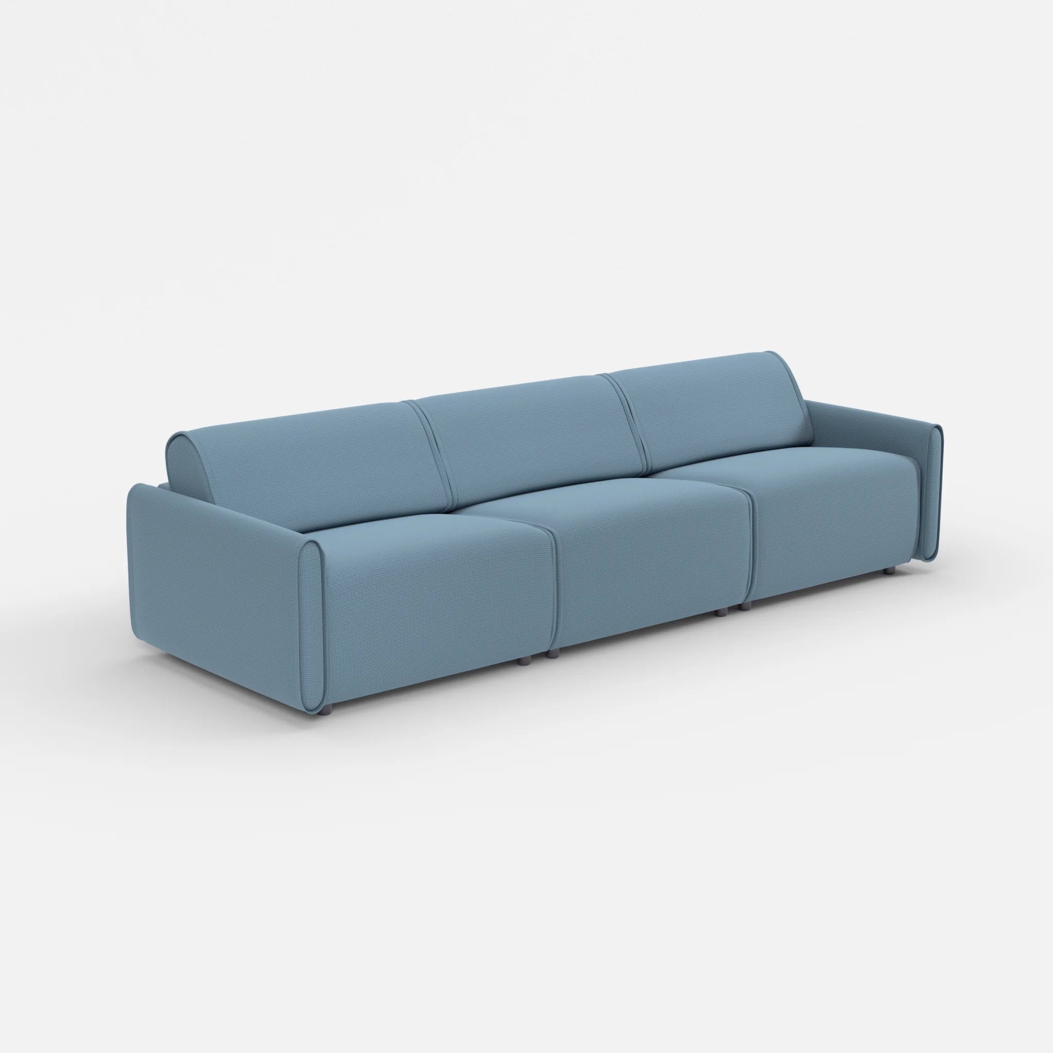 3 Sitzer Sofa Belleform mit schmaler Armlehne 3 nabucco6043 in Blau von der Seite