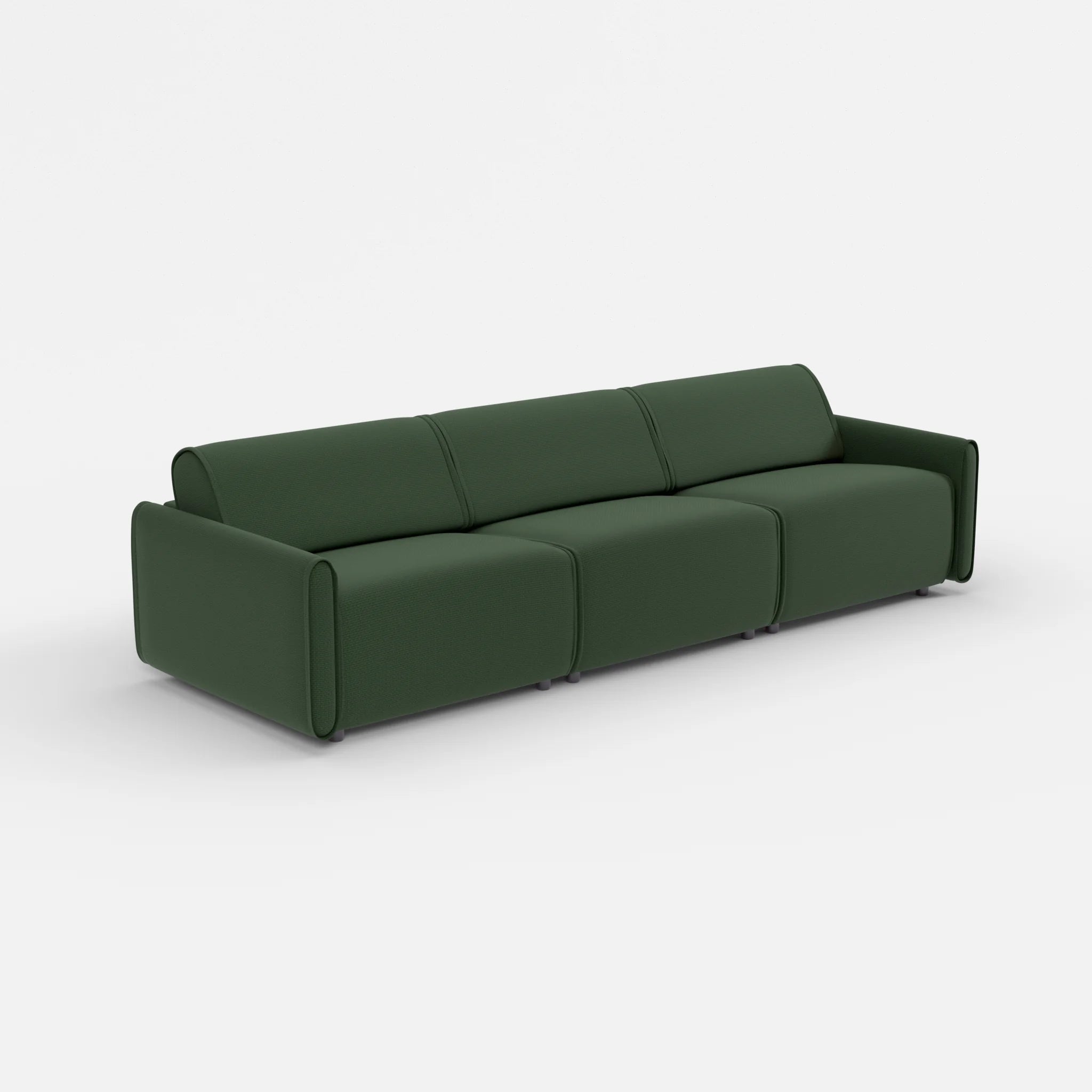 3 Sitzer Sofa Belleform mit schmaler Armlehne 3 nabucco7029 in Dunkelgrün von der Seite