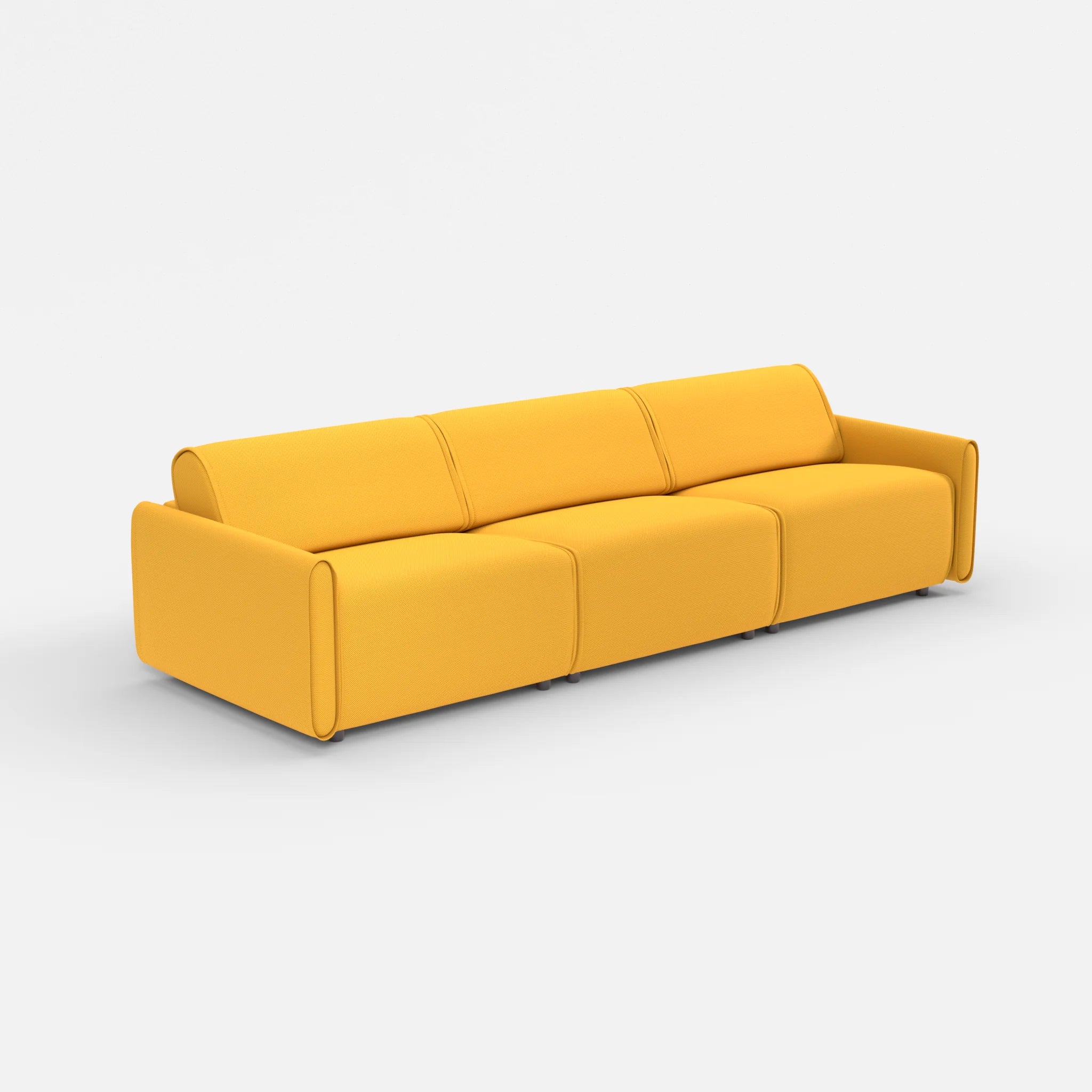 3 Sitzer Sofa Belleform mit schmaler Armlehne 3 novumcurry in Curry von der Seite