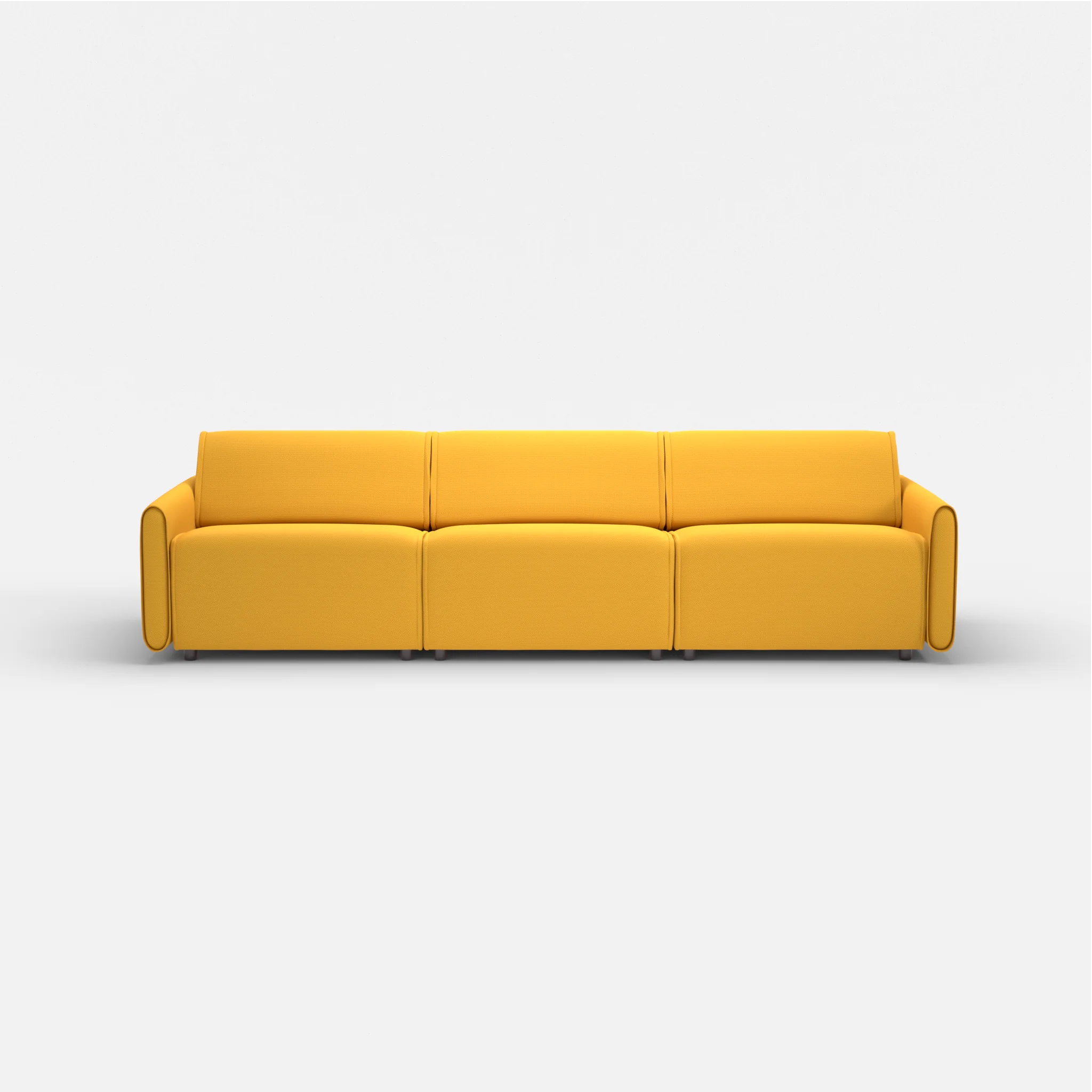 3 Sitzer Sofa Belleform mit schmaler Armlehne 3 novumcurry in Curry von vorne