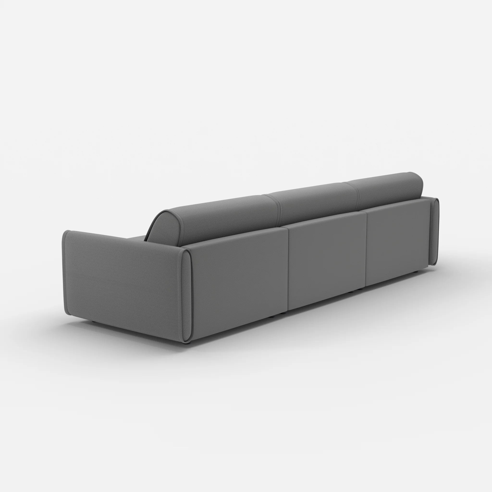 3 Sitzer Sofa Belleform mit schmaler Armlehne 3 novumkies in Mittelgrau von hinten