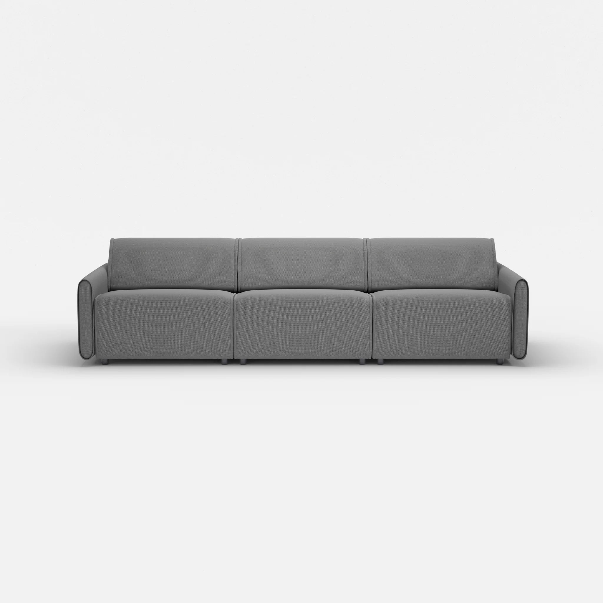 3 Sitzer Sofa Belleform mit schmaler Armlehne 3 novumkies in Mittelgrau von vorne