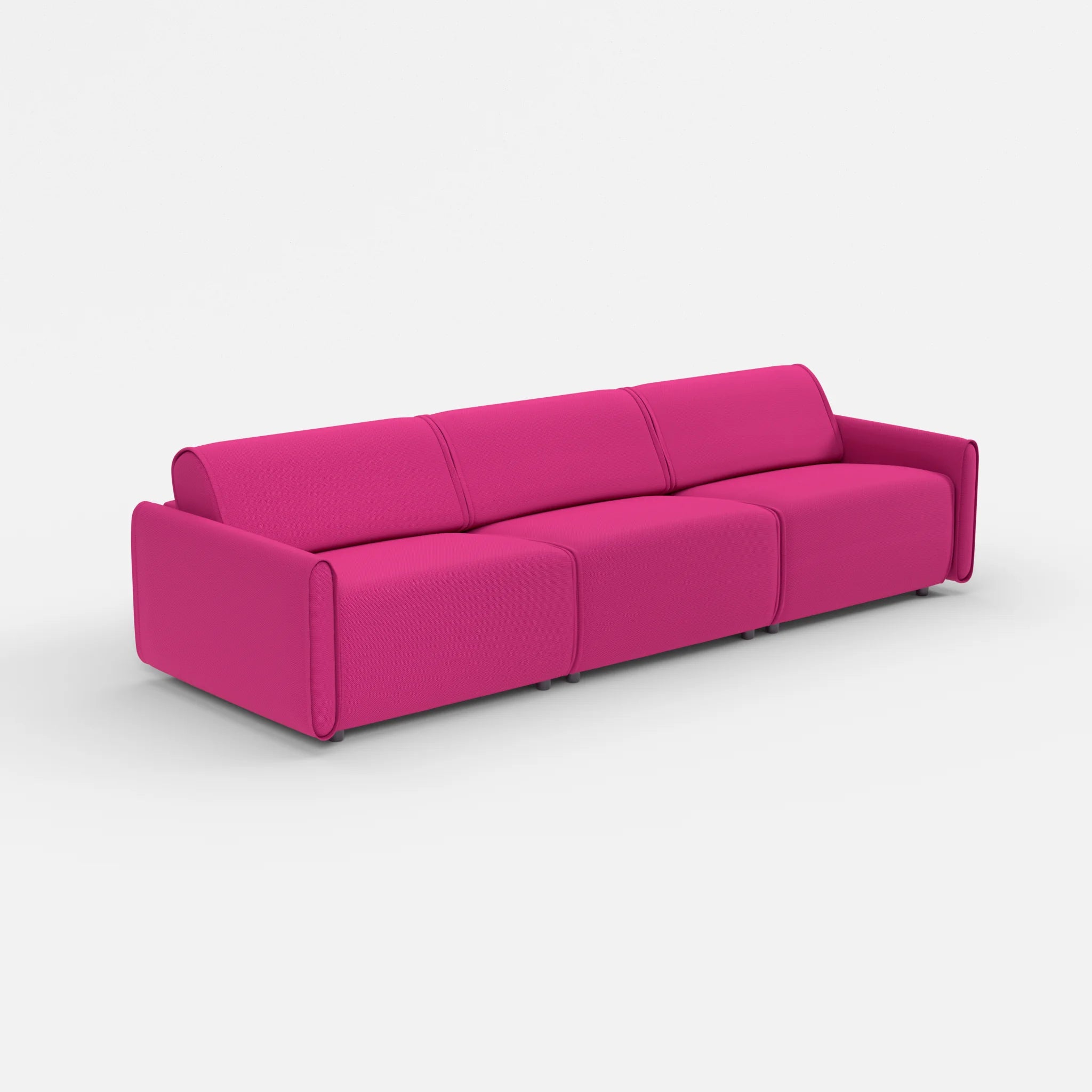 3 Sitzer Sofa Belleform mit schmaler Armlehne 3 novummagenta in Magenta von der Seite