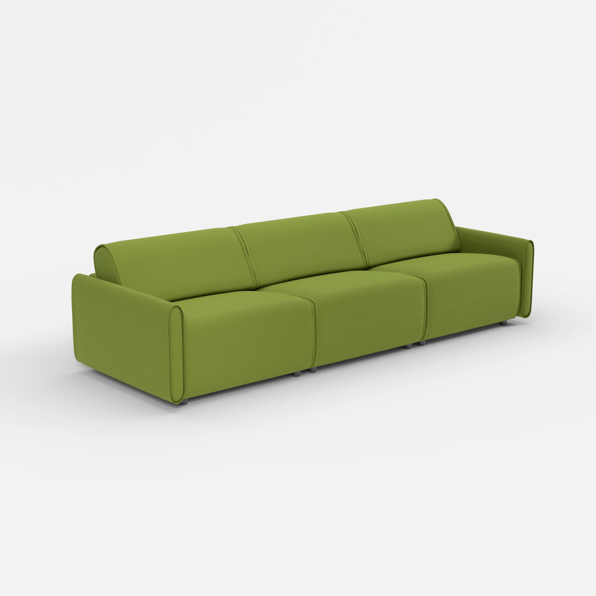 3 Sitzer Sofa Belleform mit schmaler Armlehne 3 novummoss in Grün von der Seite