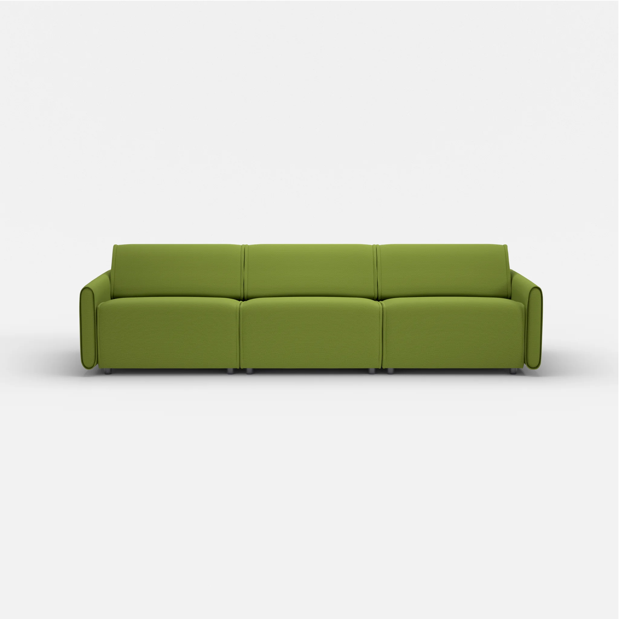 3 Sitzer Sofa Belleform mit schmaler Armlehne 3 novummoss in Grün von vorne