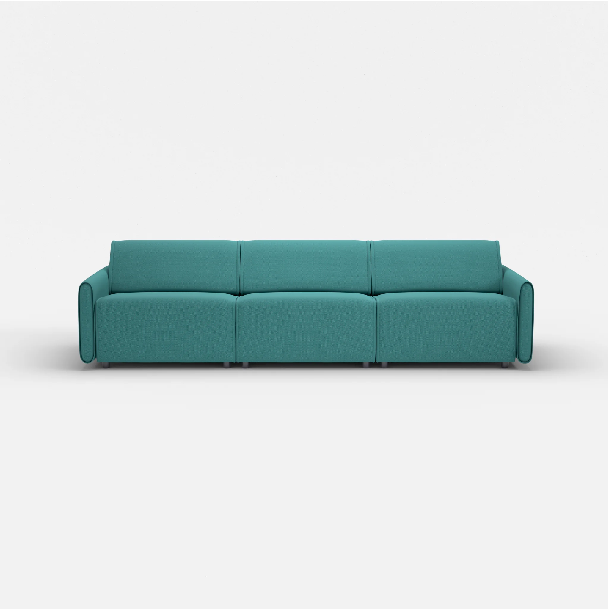3 Sitzer Sofa Belleform mit schmaler Armlehne 3 novumprisma in Türkis von vorne