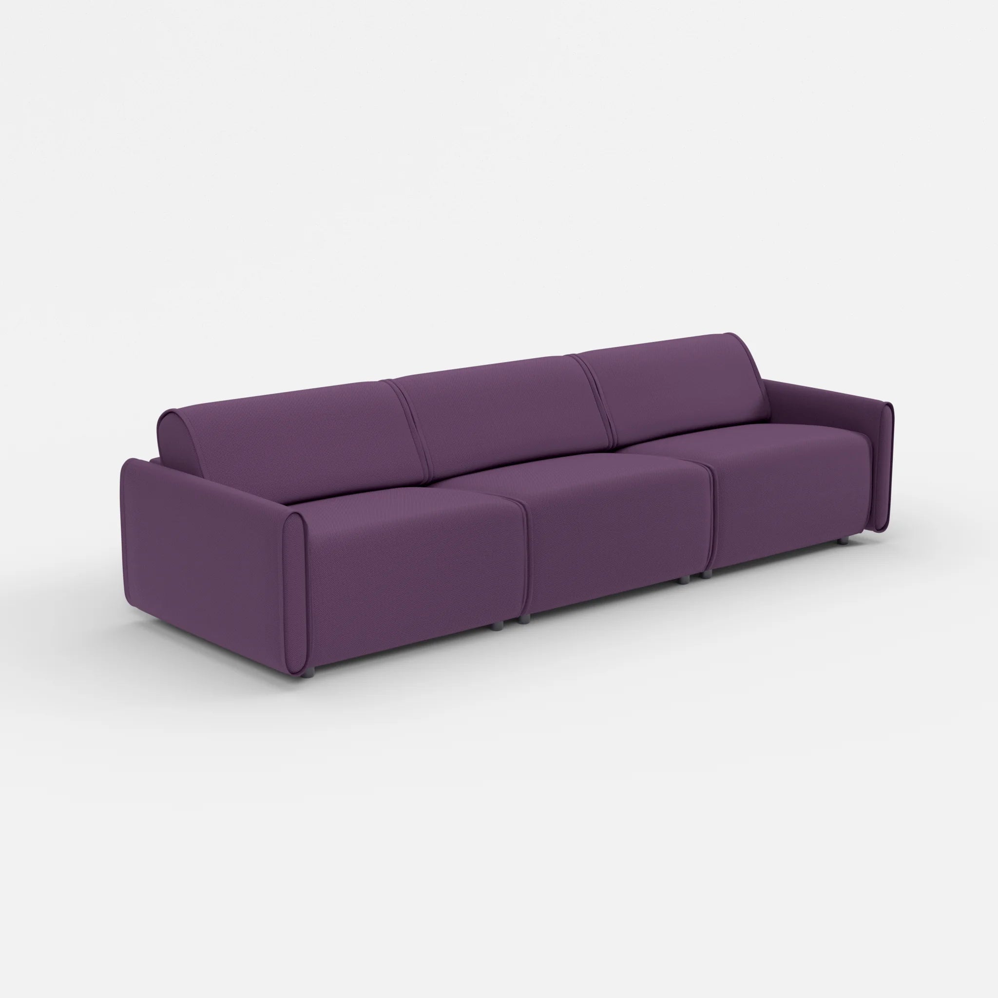 3 Sitzer Sofa Belleform mit schmaler Armlehne 3 novumprune in Violett von der Seite