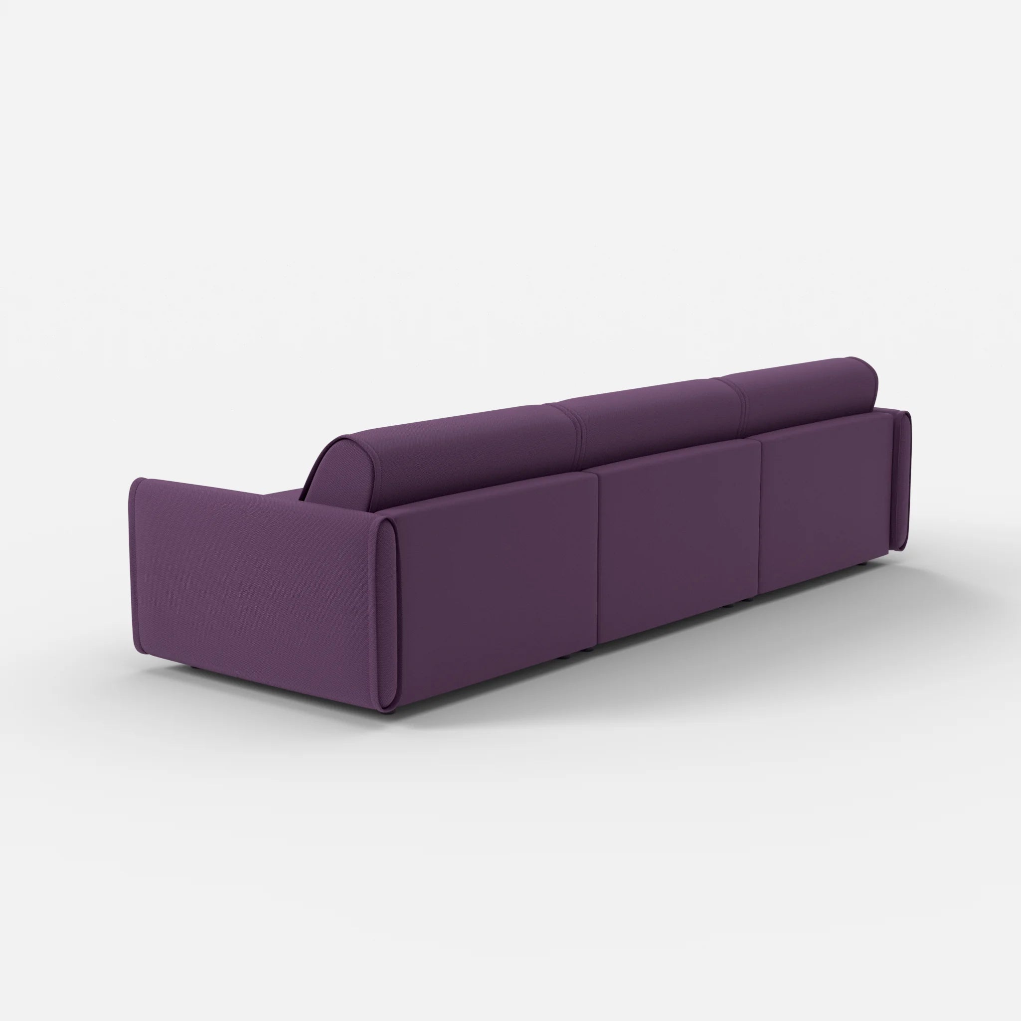 3 Sitzer Sofa Belleform mit schmaler Armlehne 3 novumprune in Violett von hinten