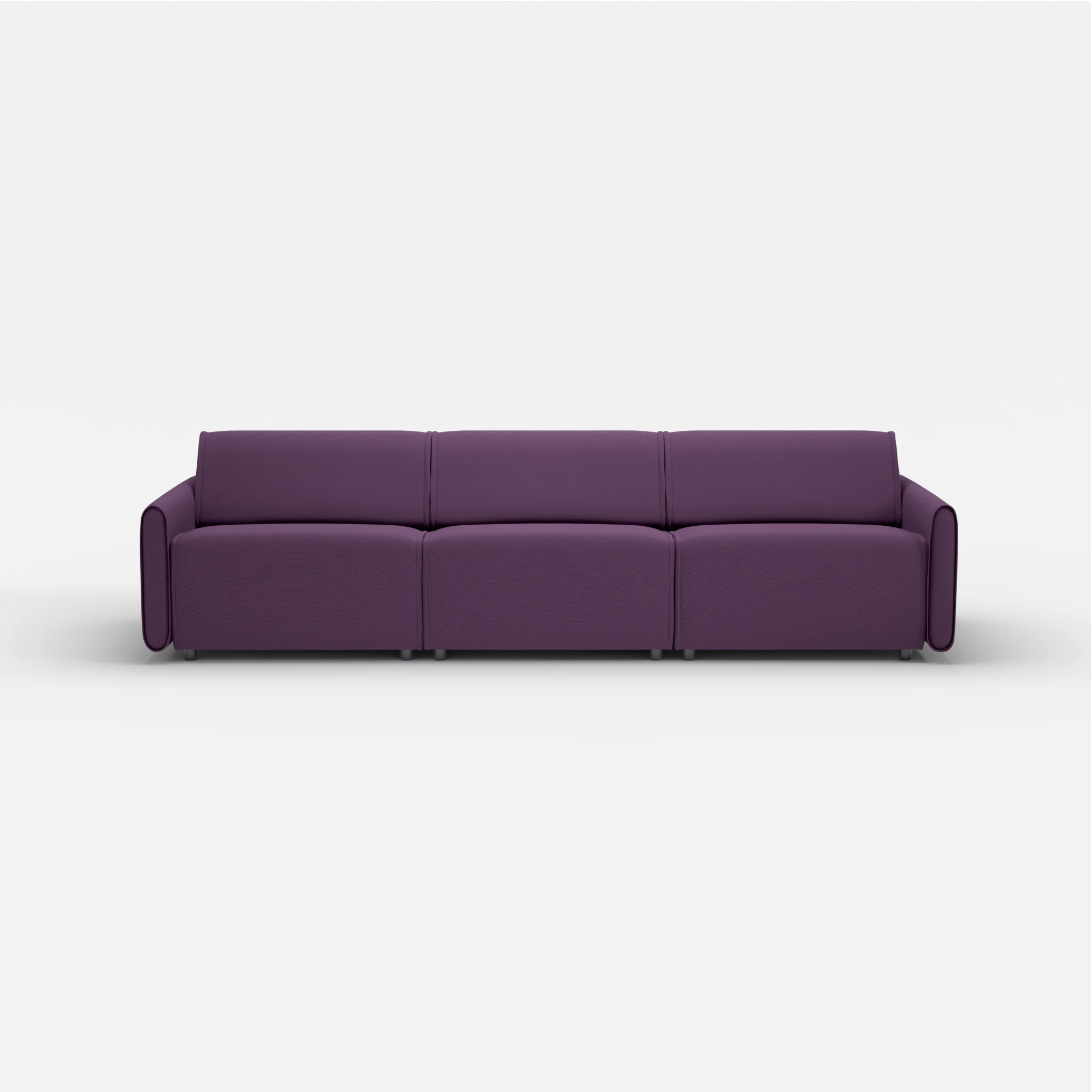 3 Sitzer Sofa Belleform mit schmaler Armlehne 3 novumprune in Violett von vorne