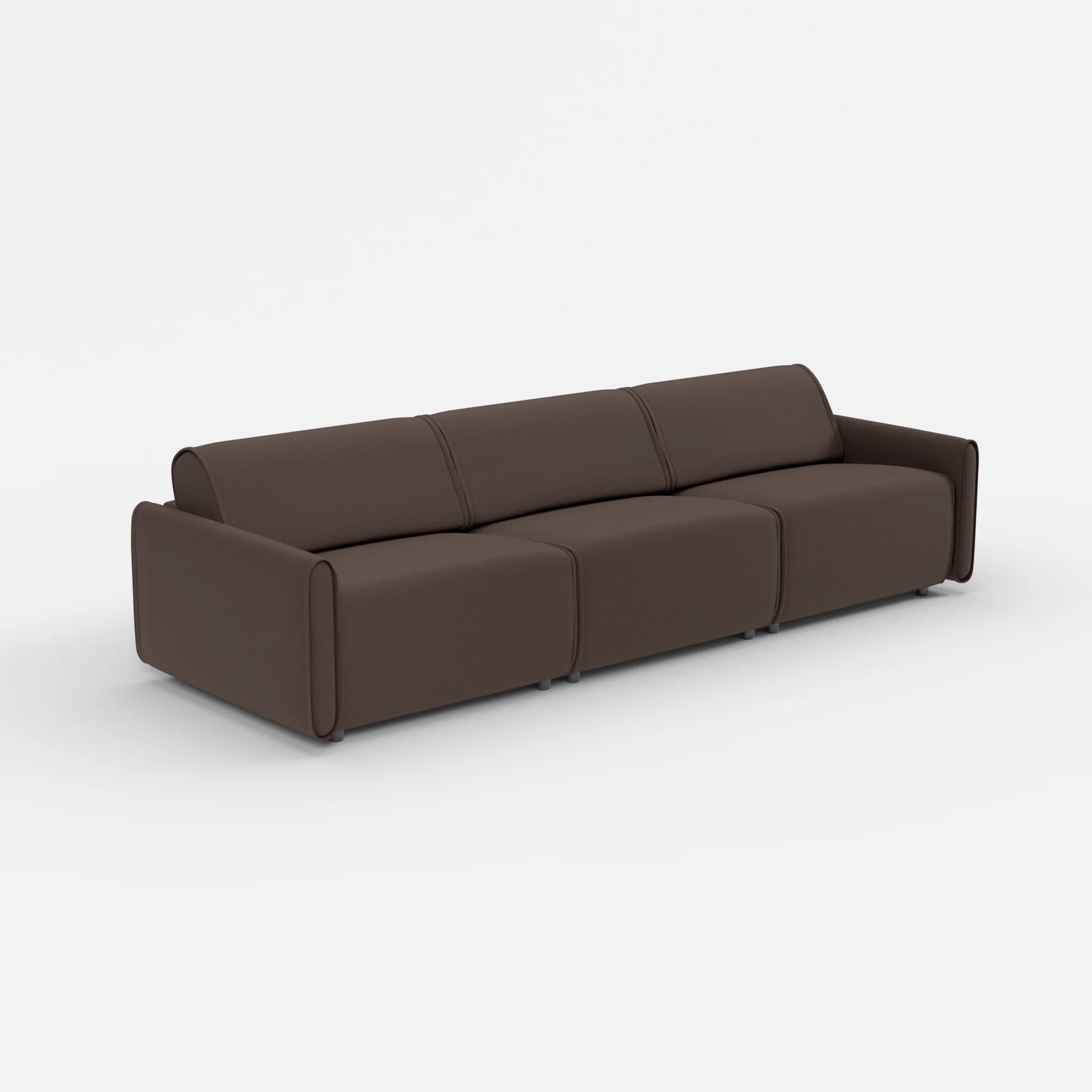 3 Sitzer Sofa Belleform mit schmaler Armlehne 3 novumrosewood in Dunkelbraun von der Seite