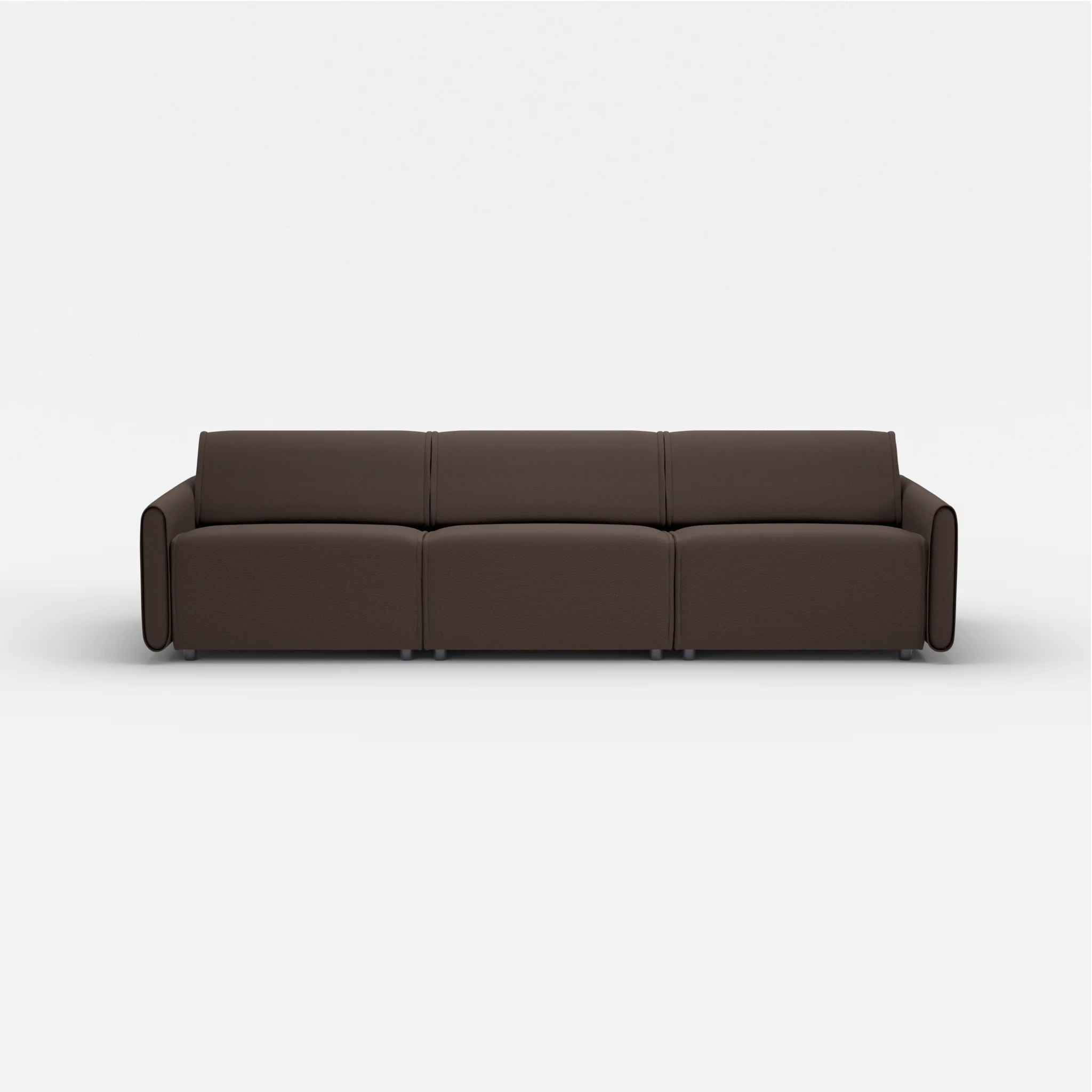 3 Sitzer Sofa Belleform mit schmaler Armlehne 3 novumrosewood in Dunkelbraun von vorne