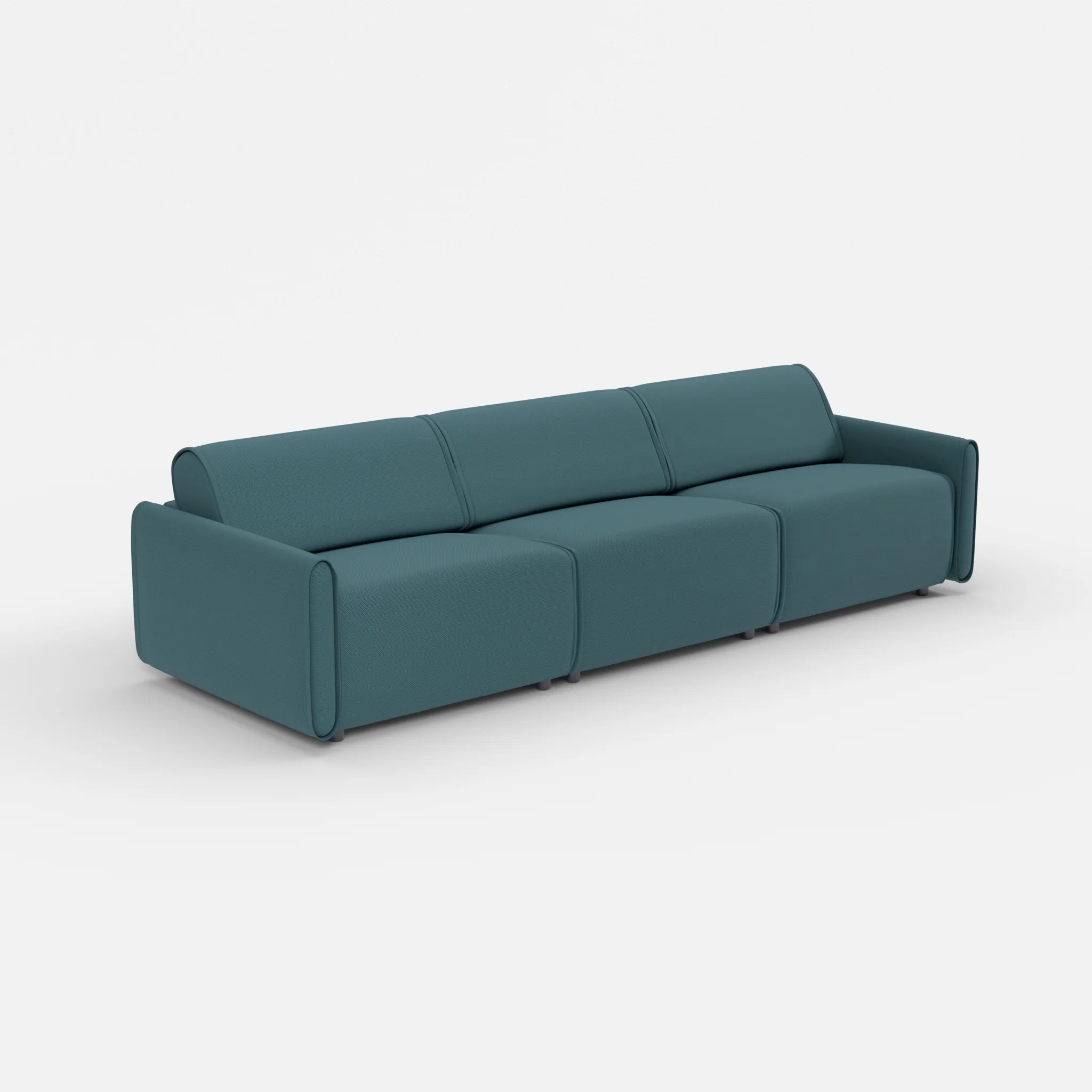 3 Sitzer Sofa Belleform mit schmaler Armlehne 3 novumsamoa in Dunkelblau von der Seite