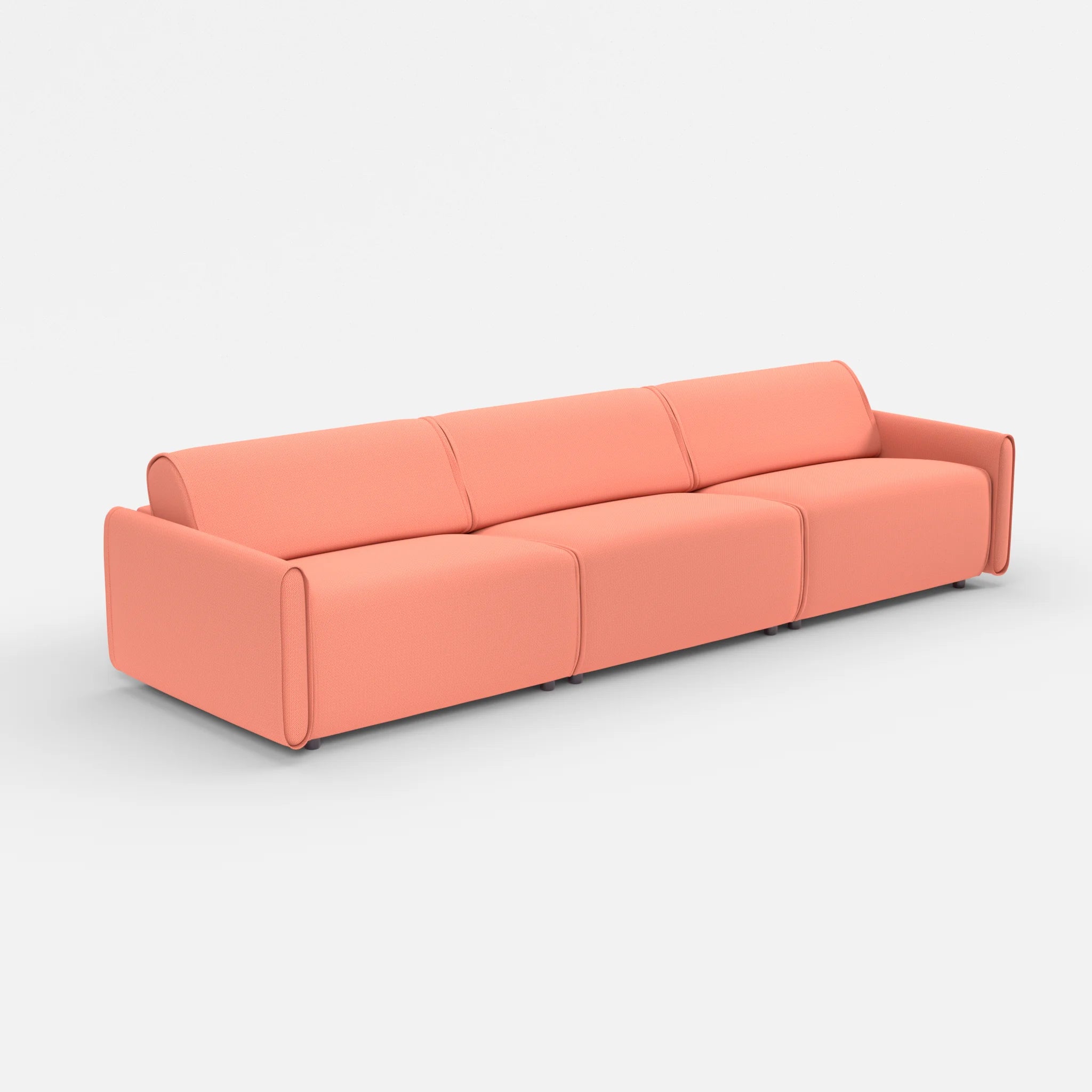 3 Sitzer Sofa Belleform mit schmaler Armlehne 4 credograpefruit in Coral von der Seite
