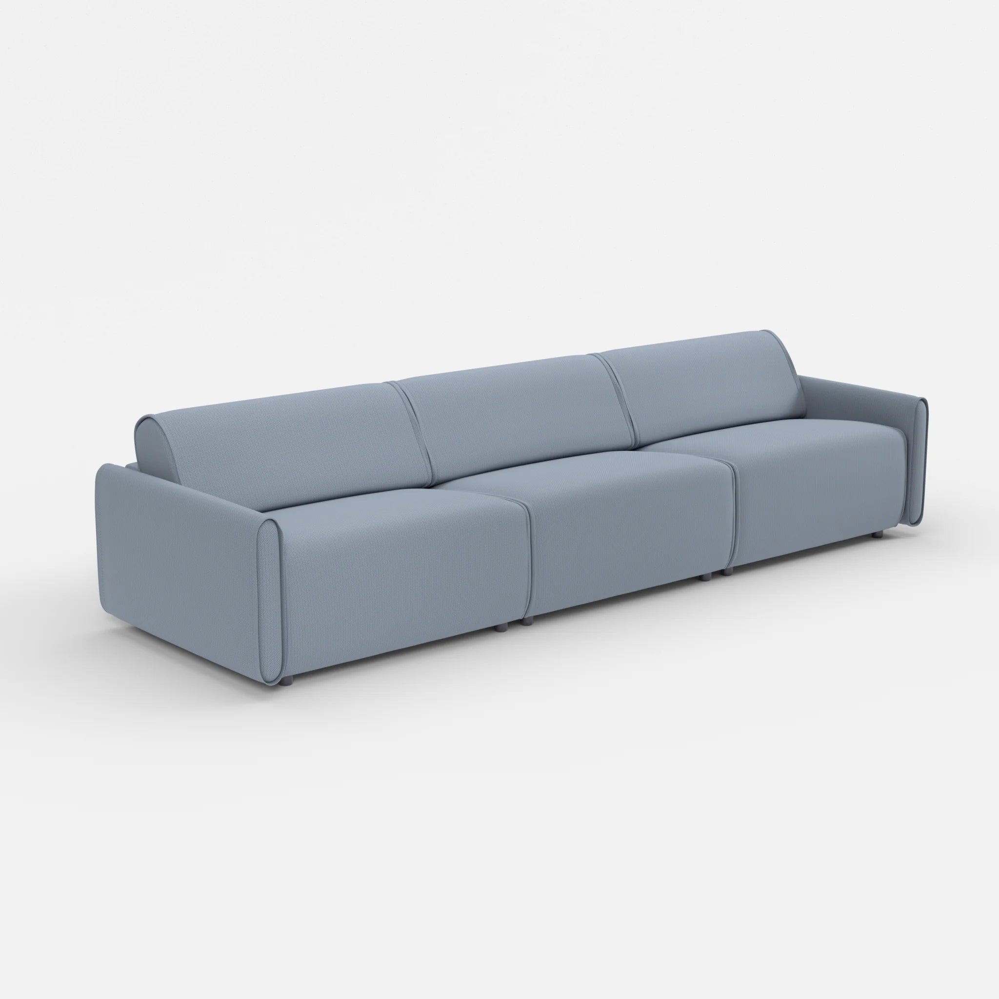 3 Sitzer Sofa Belleform mit schmaler Armlehne 4 credosea in Blau von der Seite