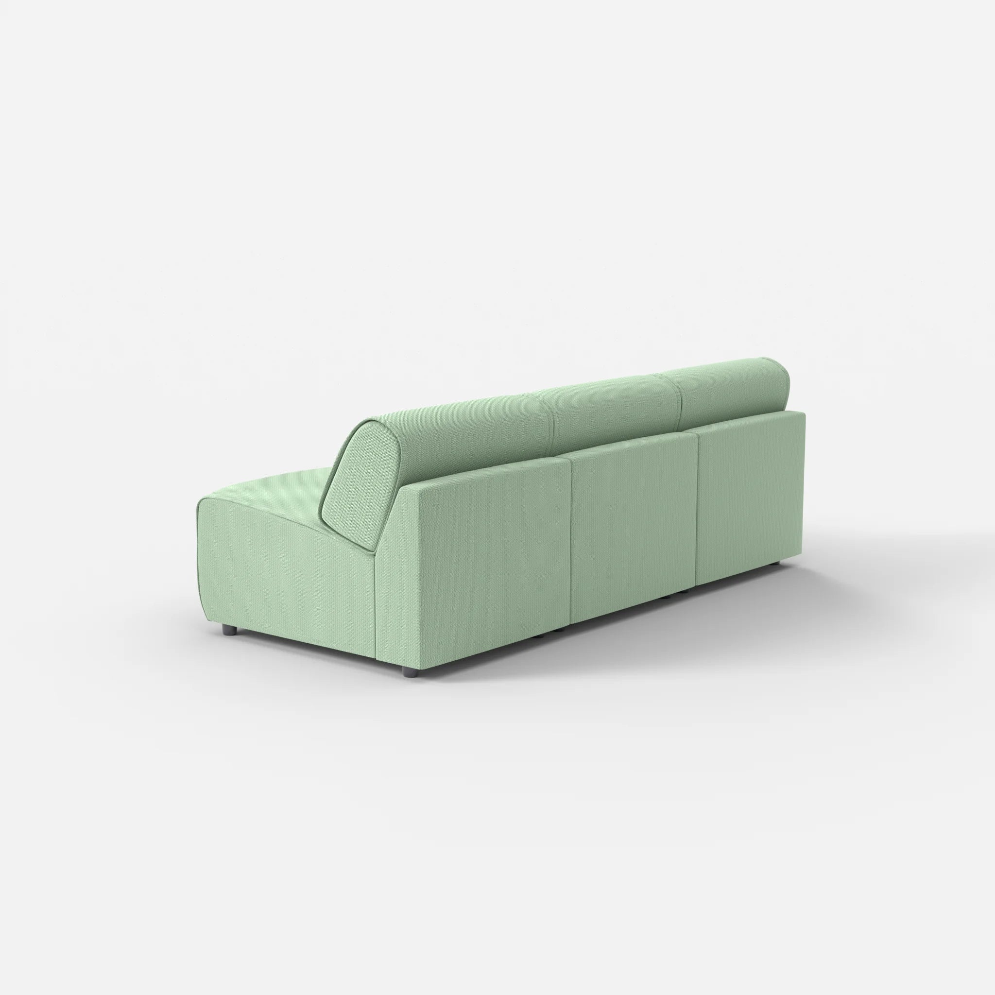3 Sitzer Sofa Belleform ohne Armlehne 1 credoaloe in Hellgrün von hinten