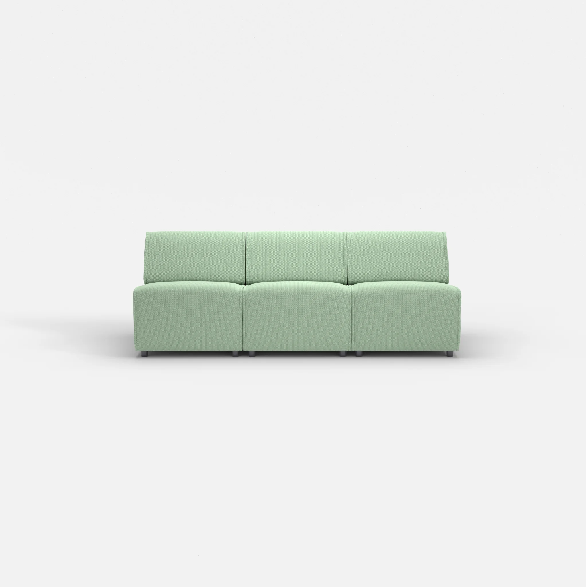 3 Sitzer Sofa Belleform ohne Armlehne 1 credoaloe in Hellgrün von vorne