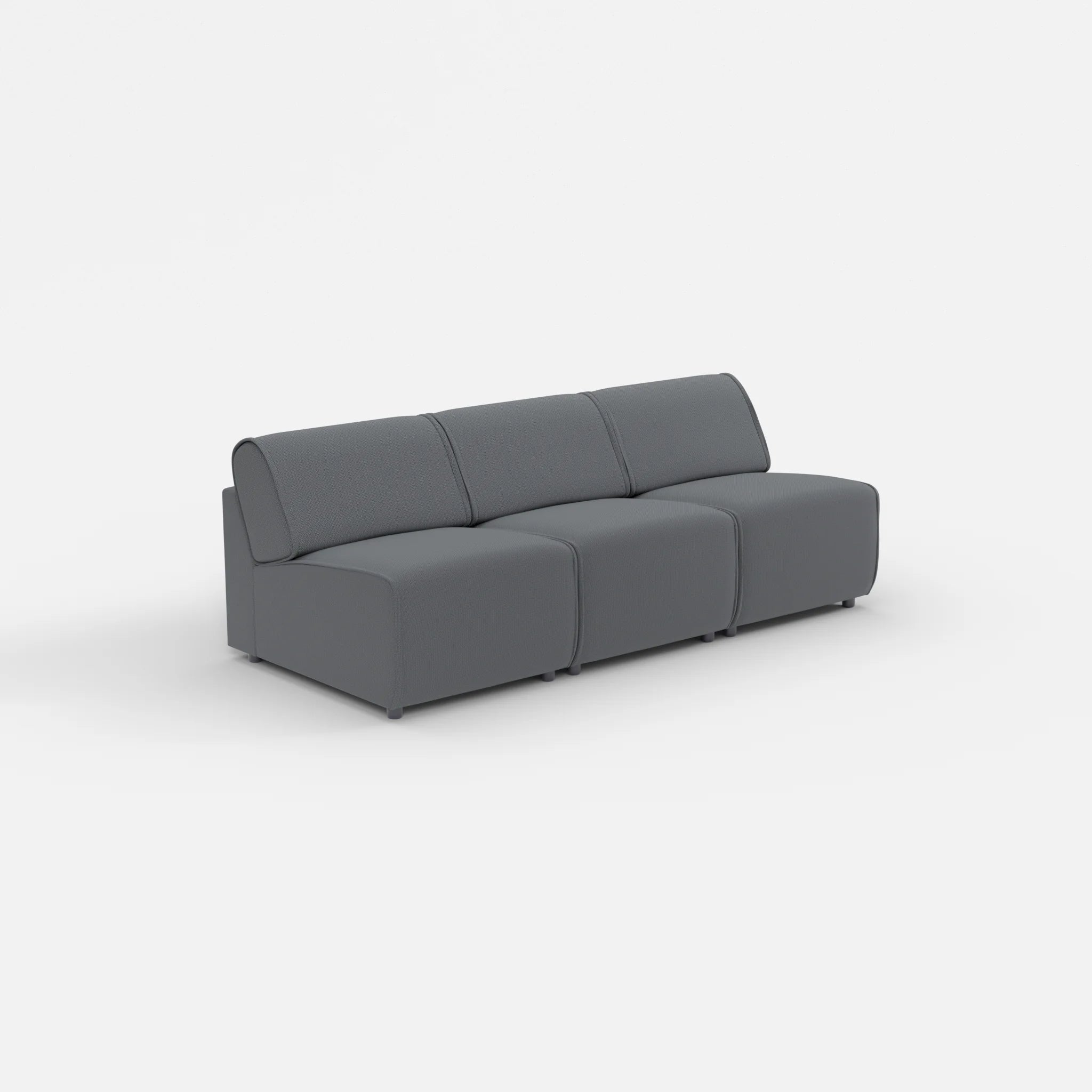 3 Sitzer Sofa Belleform ohne Armlehne 1 credoasphalt in Anthrazit von der Seite