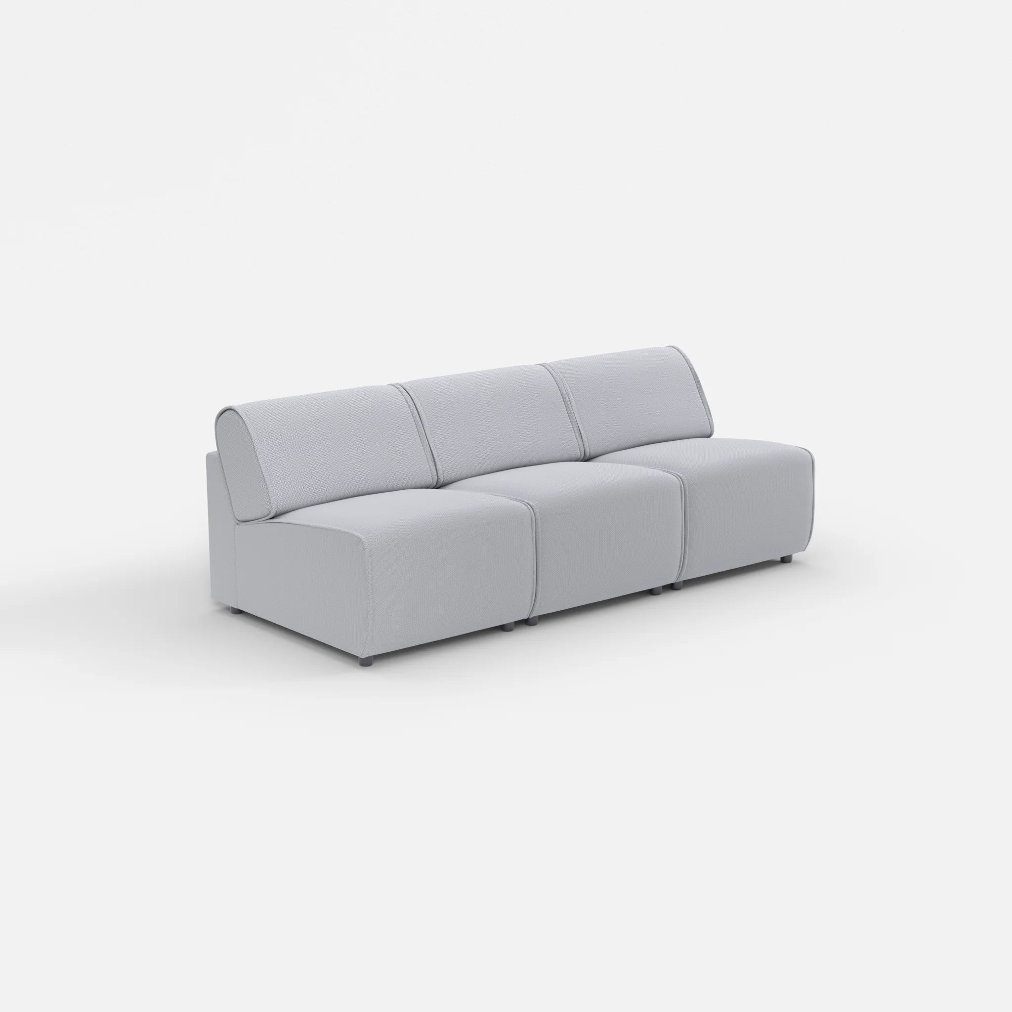 3 Sitzer Sofa Belleform ohne Armlehne 1 credochalk in Hellgrau von der Seite