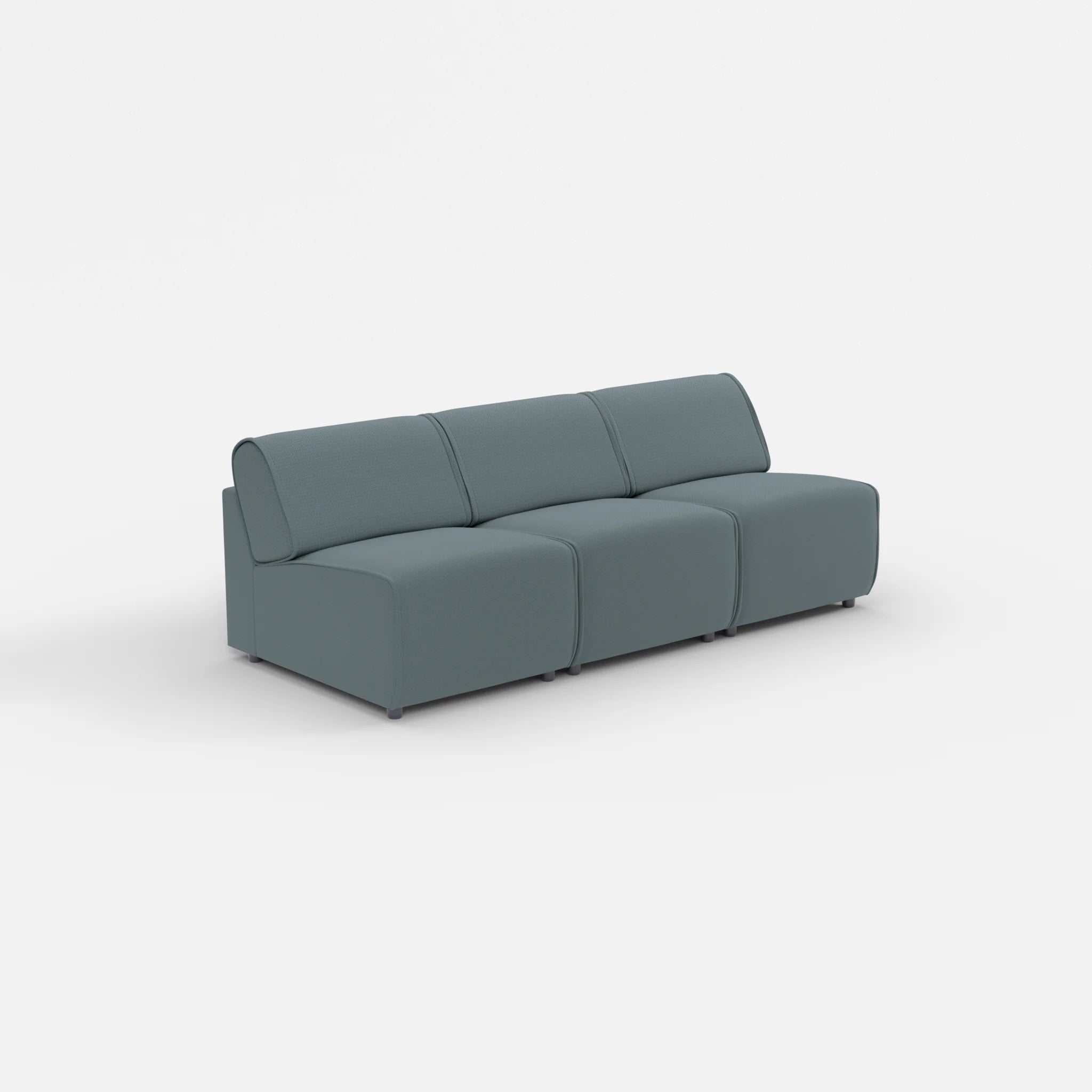 3 Sitzer Sofa Belleform ohne Armlehne 1 credojaspis in Türkis von der Seite