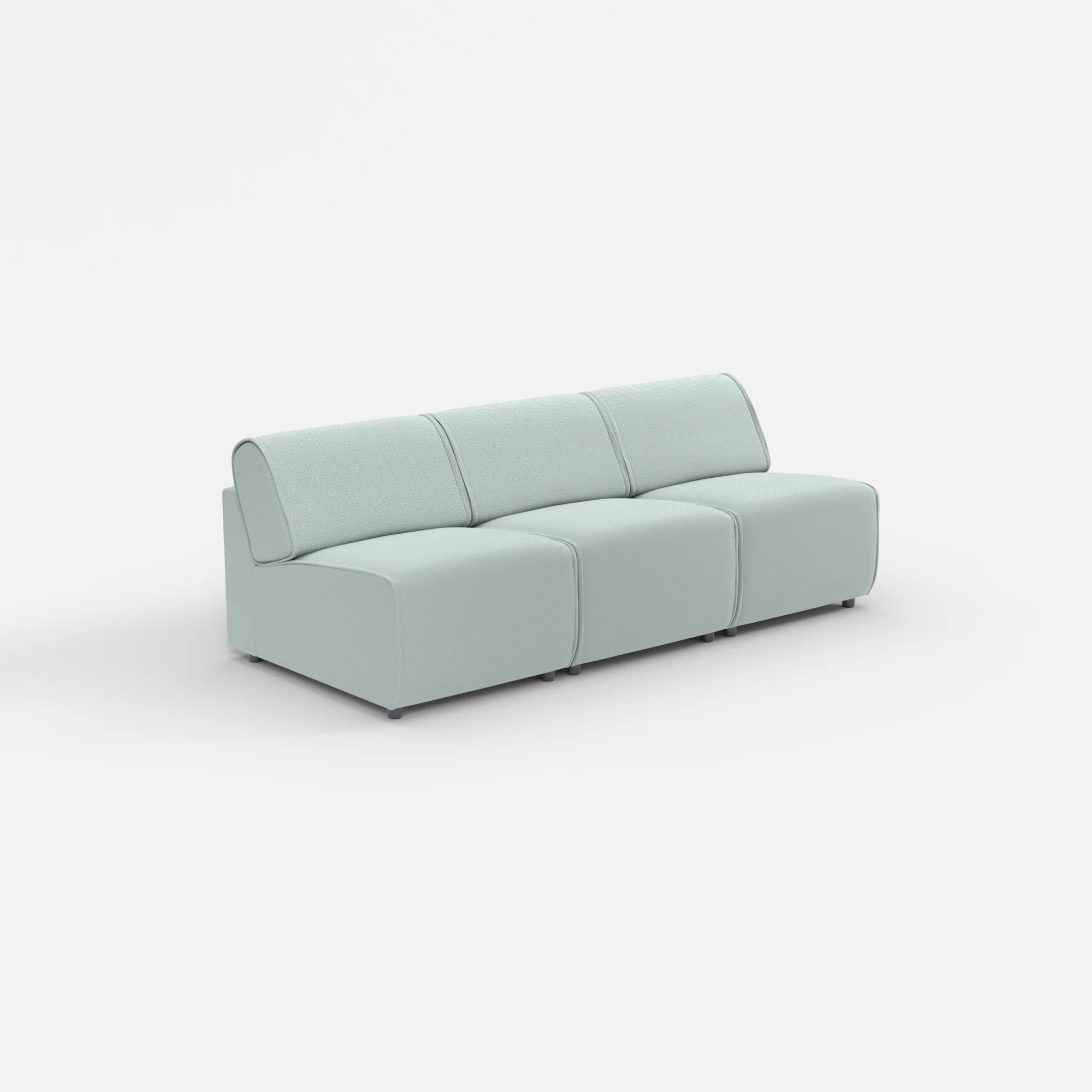 3 Sitzer Sofa Belleform ohne Armlehne 1 credolake in Graublau von der Seite