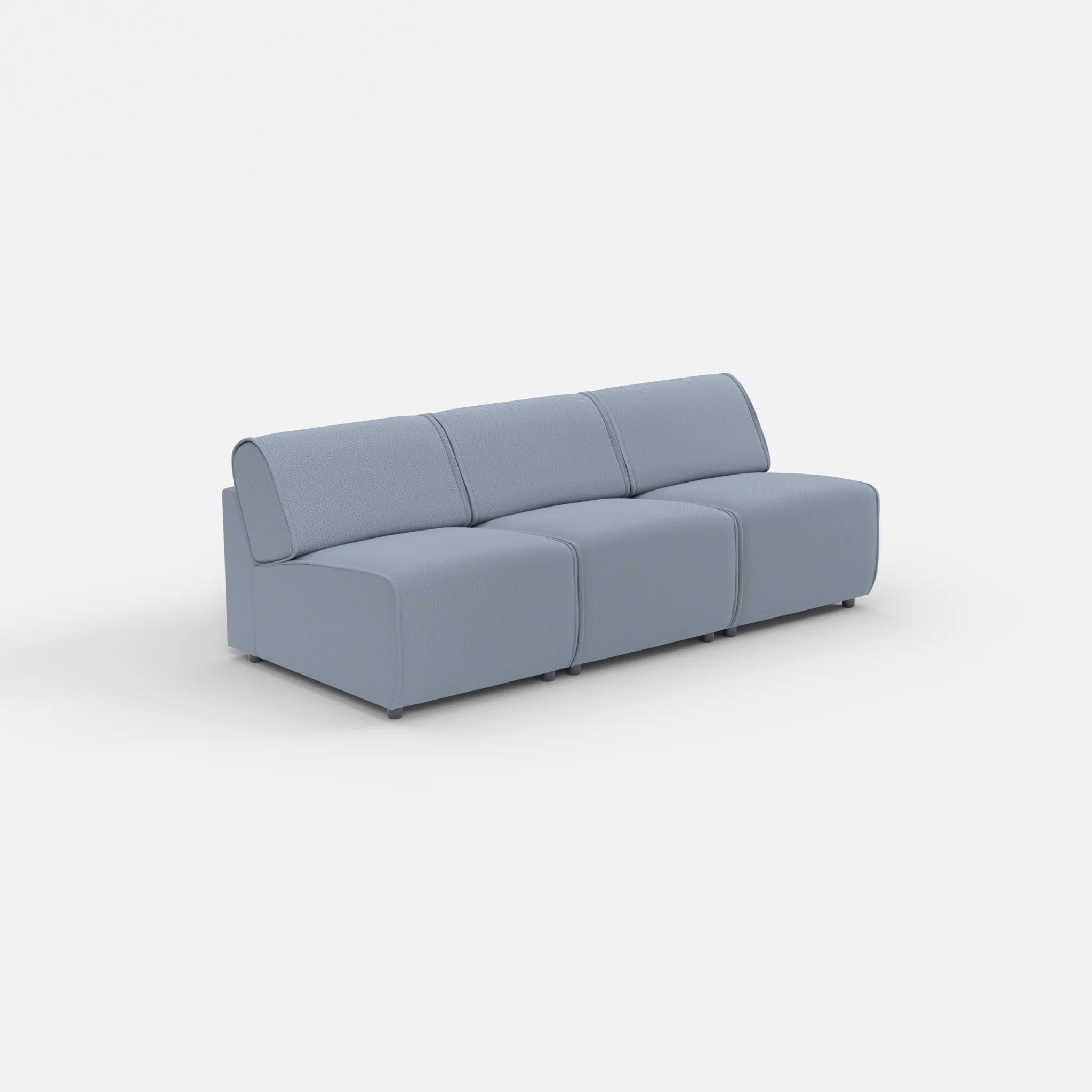 3 Sitzer Sofa Belleform ohne Armlehne 1 credosea in Blau von der Seite