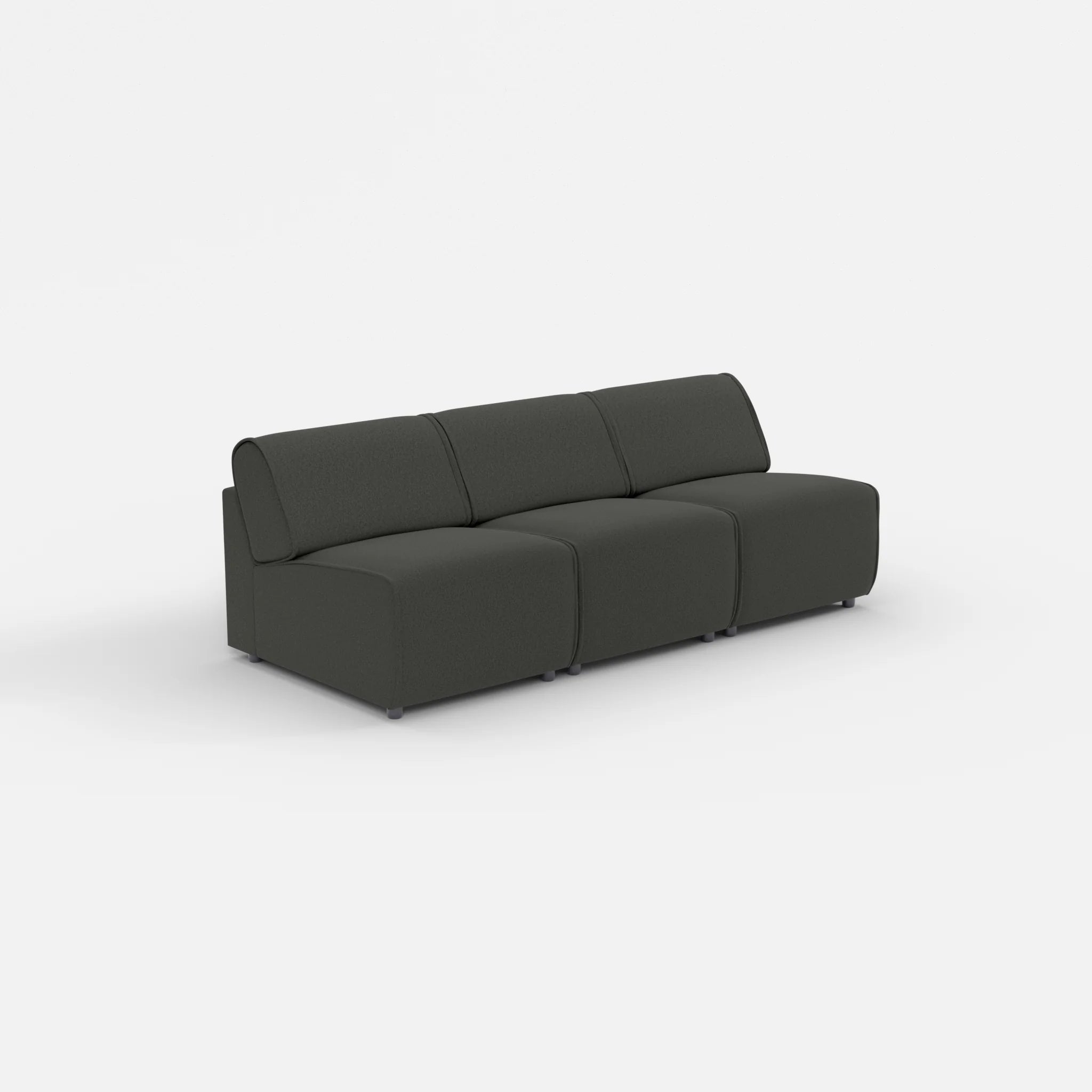 3 Sitzer Sofa Belleform ohne Armlehne 1 dama0002 in Anthrazit von der Seite