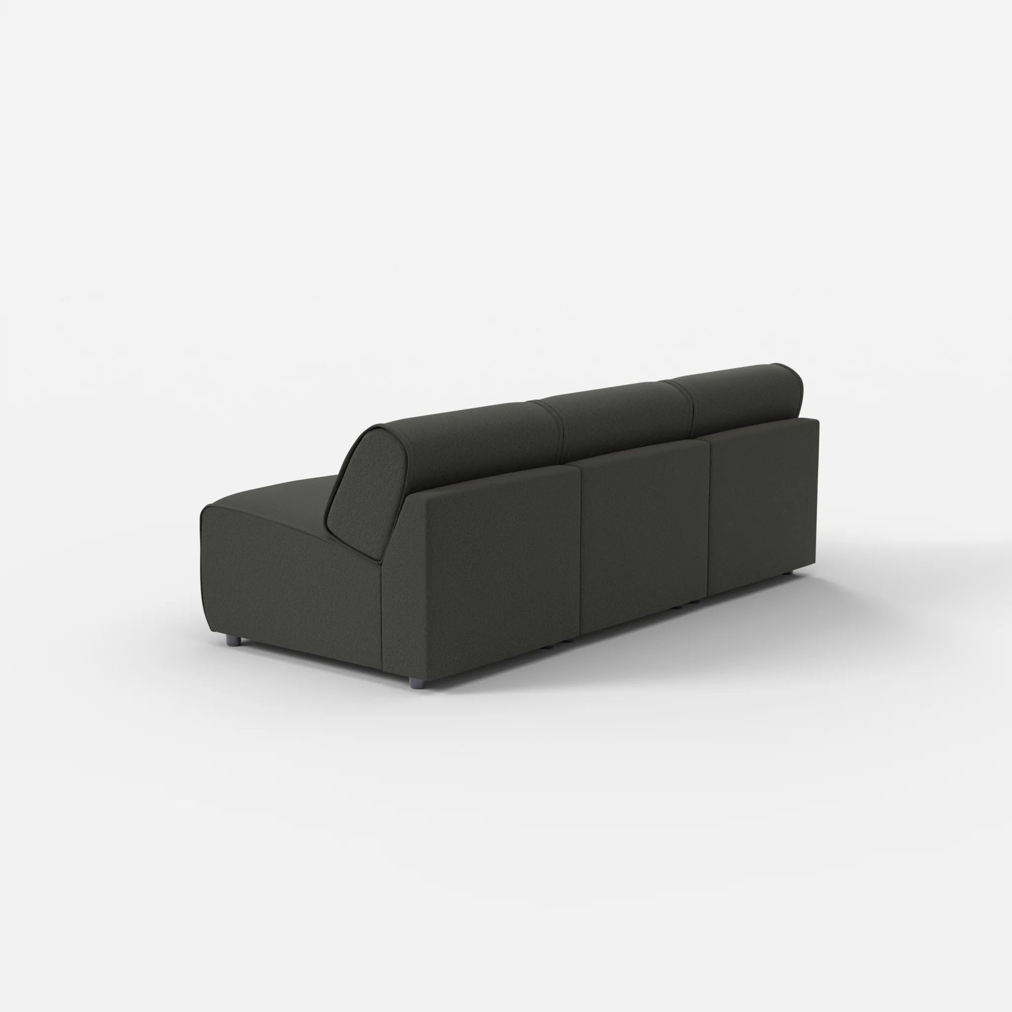 3 Sitzer Sofa Belleform ohne Armlehne 1 dama0002 in Anthrazit von hinten