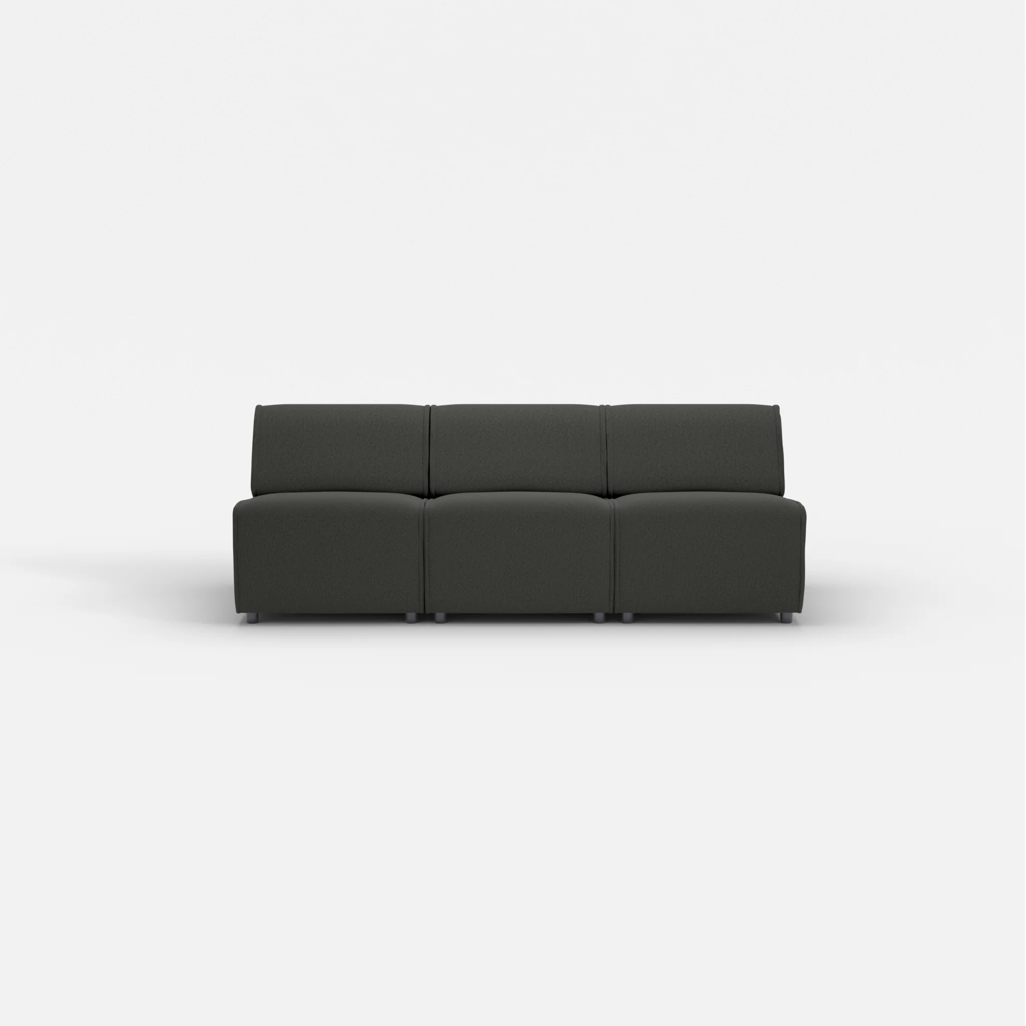 3 Sitzer Sofa Belleform ohne Armlehne 1 dama0002 in Anthrazit von vorne