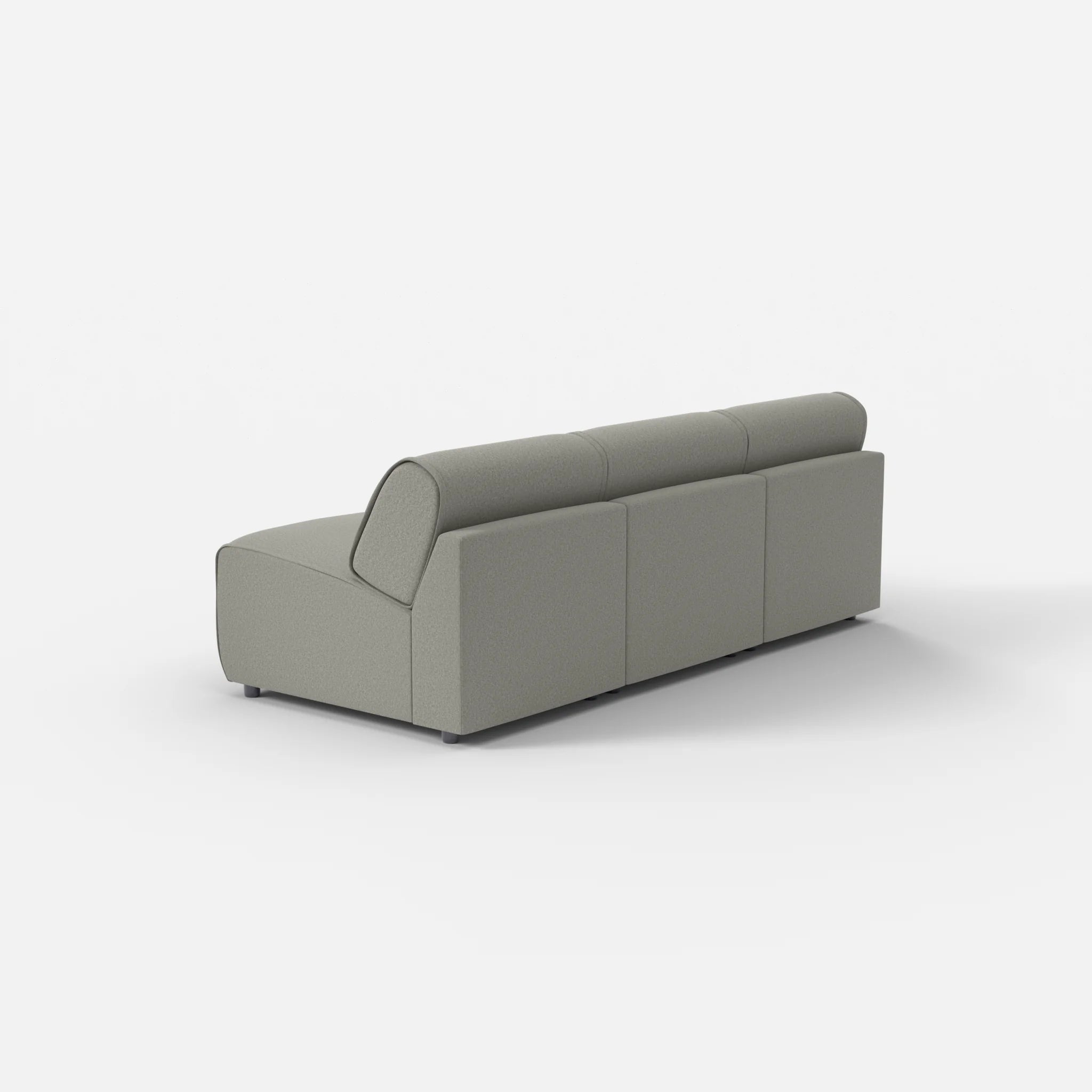 3 Sitzer Sofa Belleform ohne Armlehne 1 dama0003 in Mittelgrau von hinten