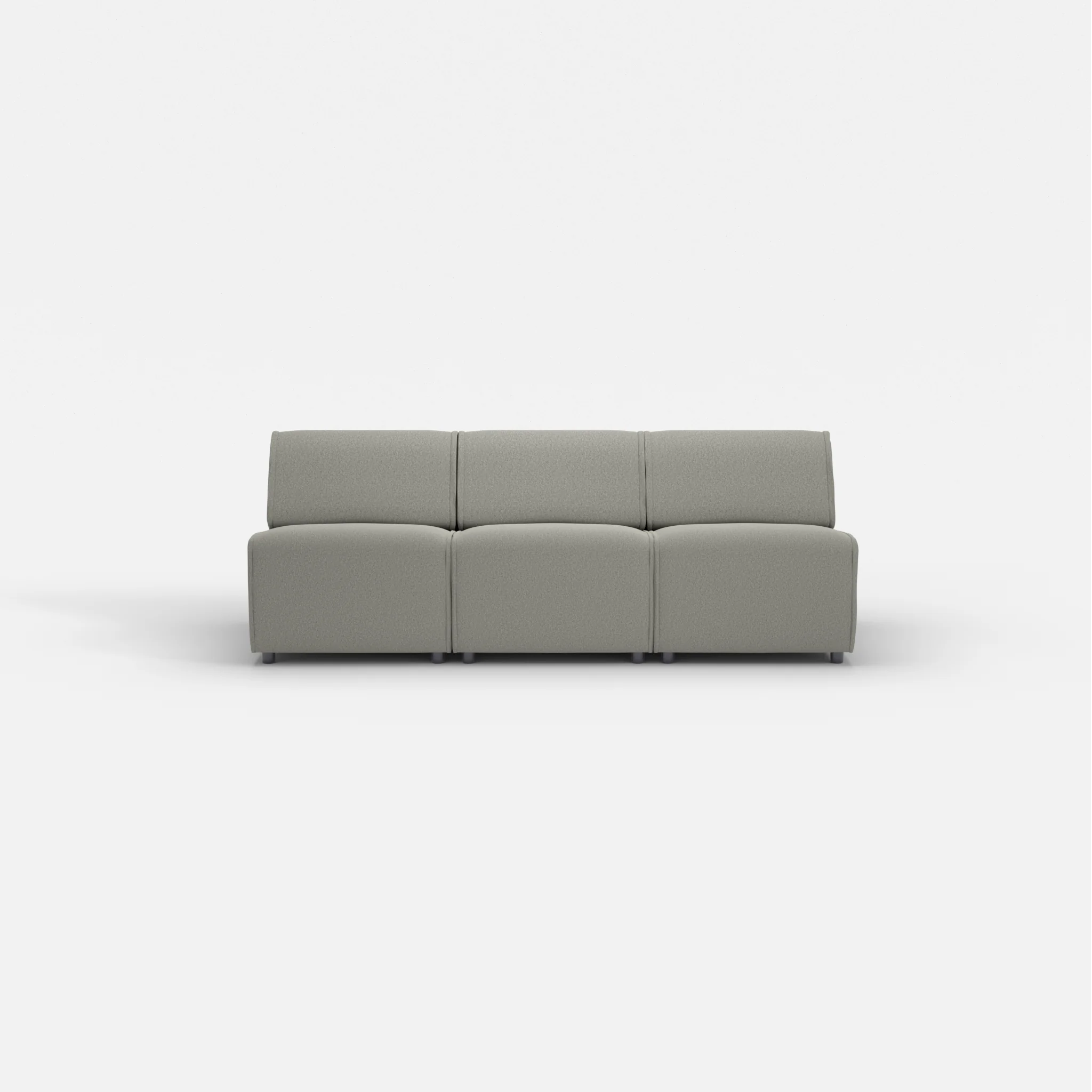 3 Sitzer Sofa Belleform ohne Armlehne 1 dama0003 in Mittelgrau von vorne