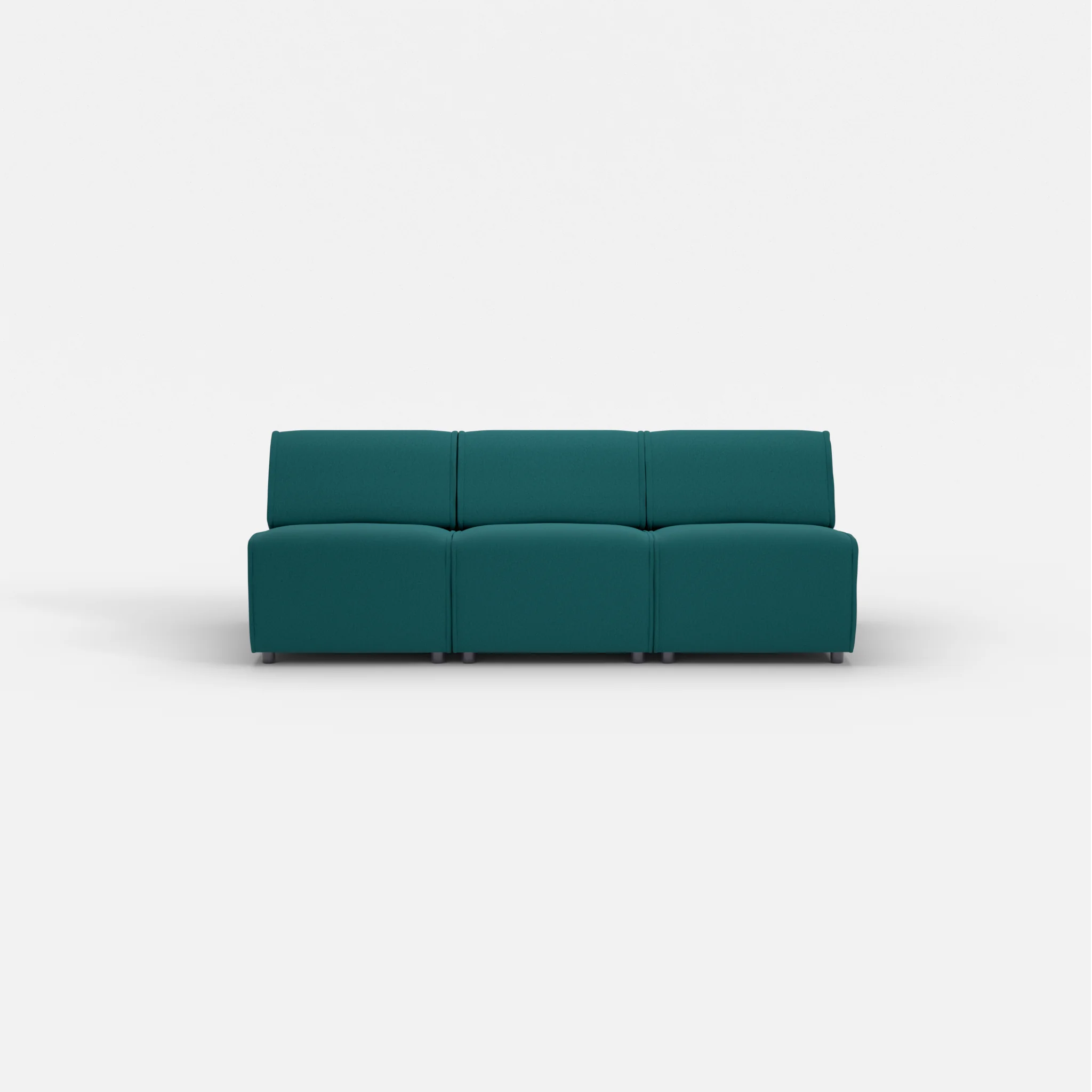 3 Sitzer Sofa Belleform ohne Armlehne 1 dama0018 in Türkis von vorne
