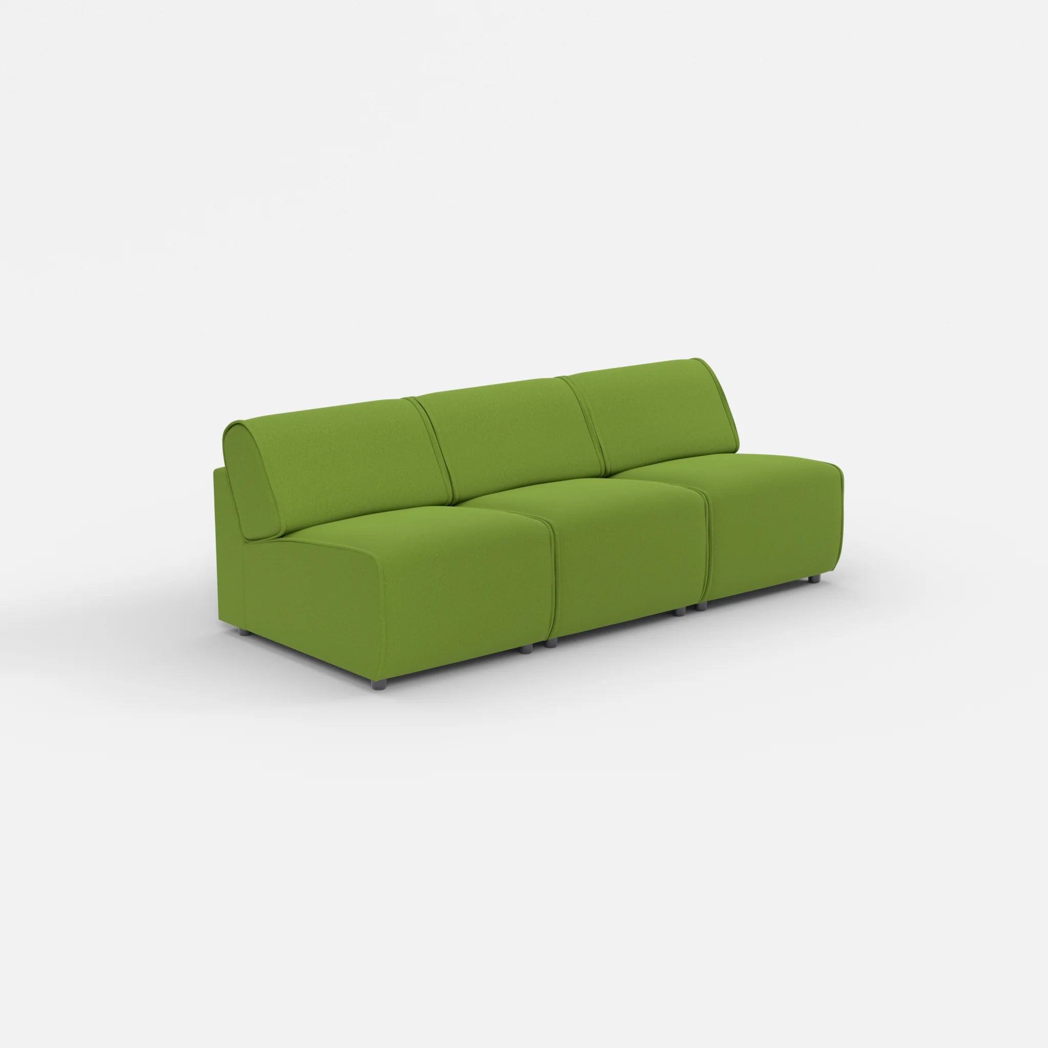 3 Sitzer Sofa Belleform ohne Armlehne 1 dama0027 in Grün von der Seite