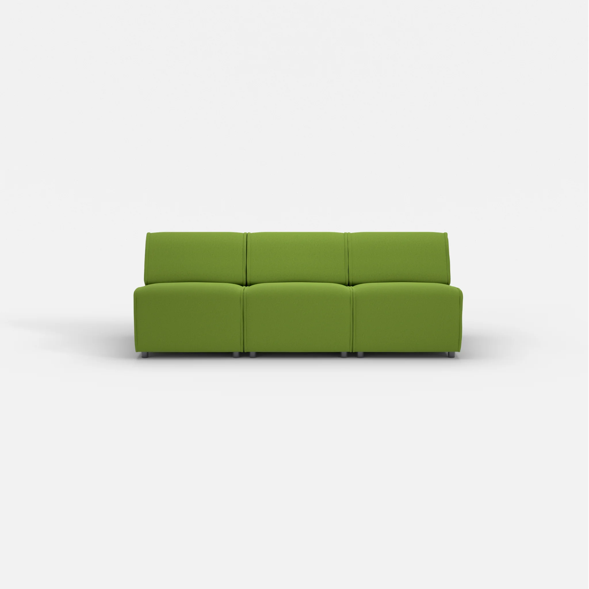 3 Sitzer Sofa Belleform ohne Armlehne 1 dama0027 in Grün von vorne