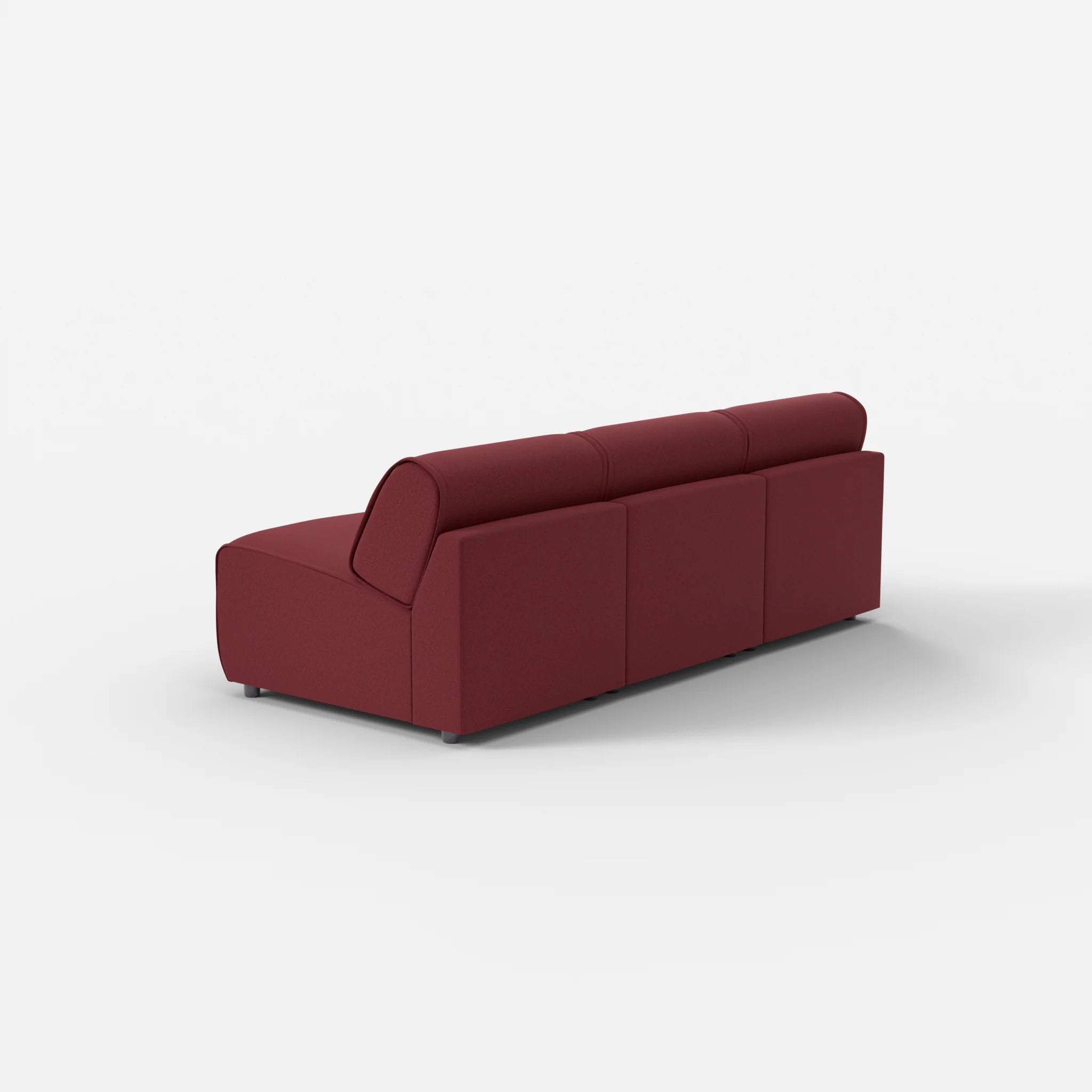 3 Sitzer Sofa Belleform ohne Armlehne 1 dama0034 in Bordeaux von hinten