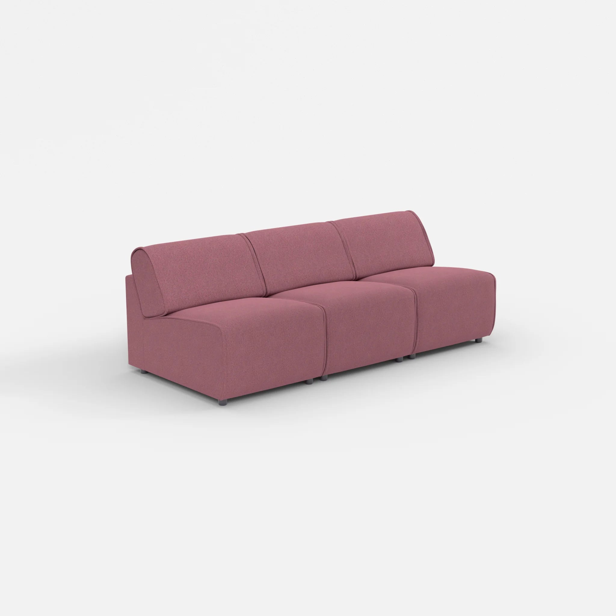 3 Sitzer Sofa Belleform ohne Armlehne 1 dama0041 in Violett von der Seite