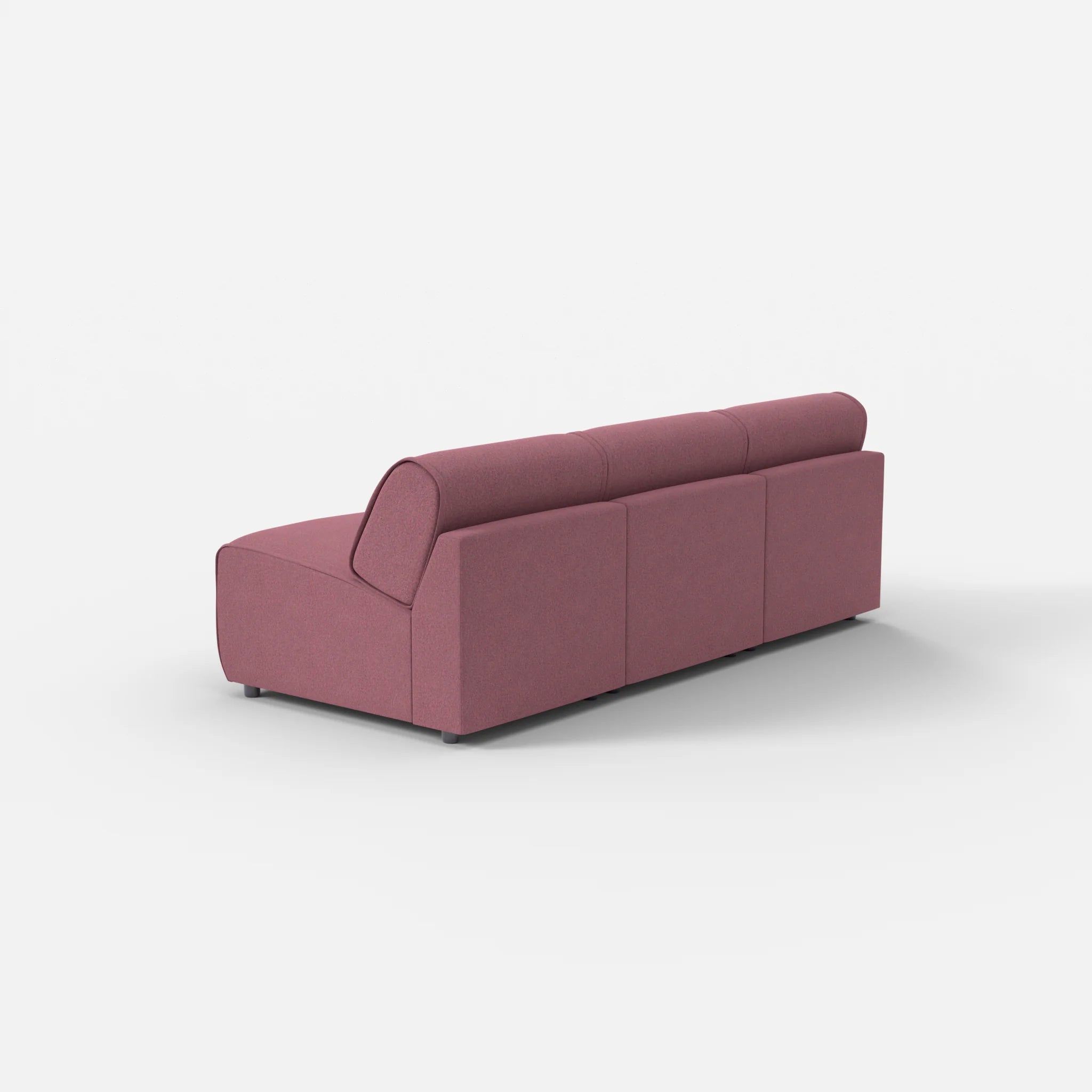 3 Sitzer Sofa Belleform ohne Armlehne 1 dama0041 in Violett von hinten