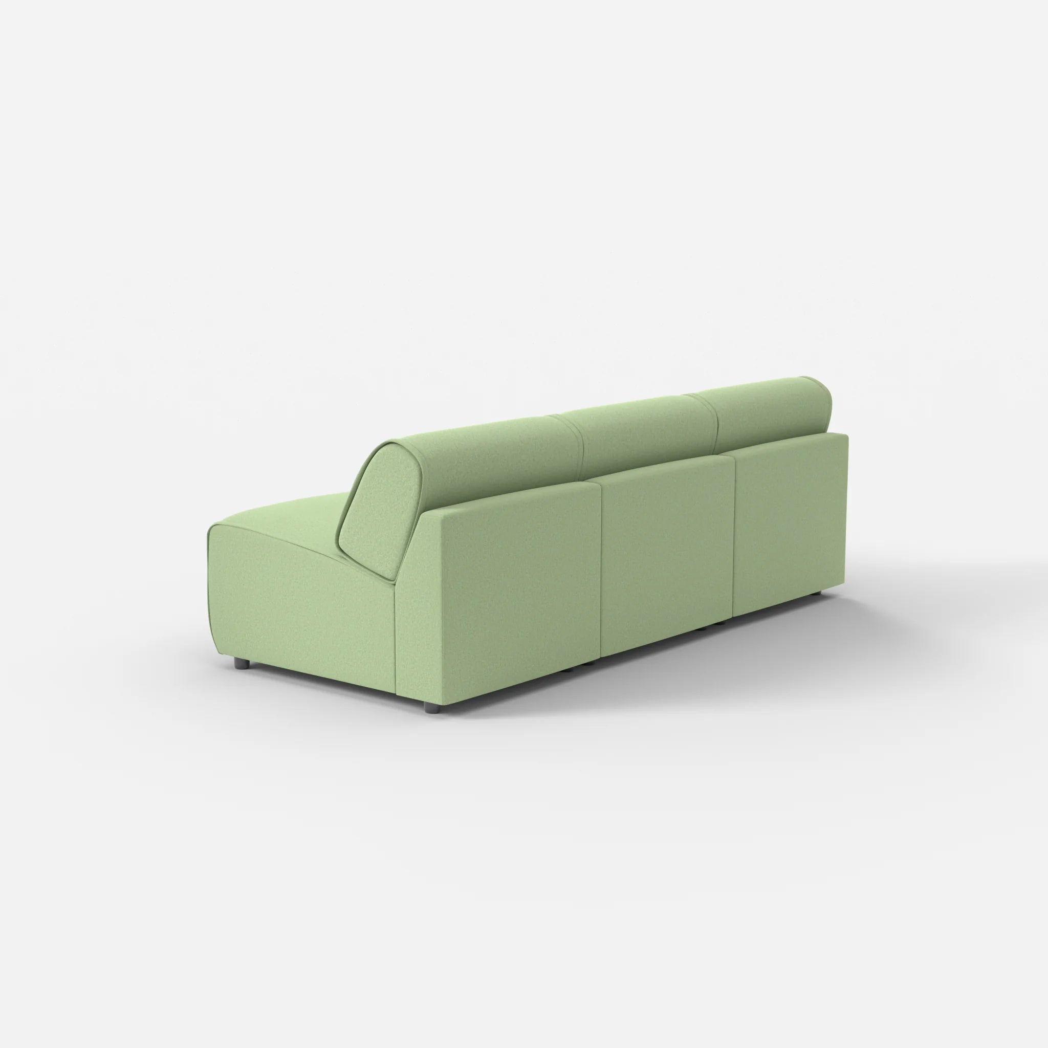 3 Sitzer Sofa Belleform ohne Armlehne 1 dama0042 in Hellgrün von hinten