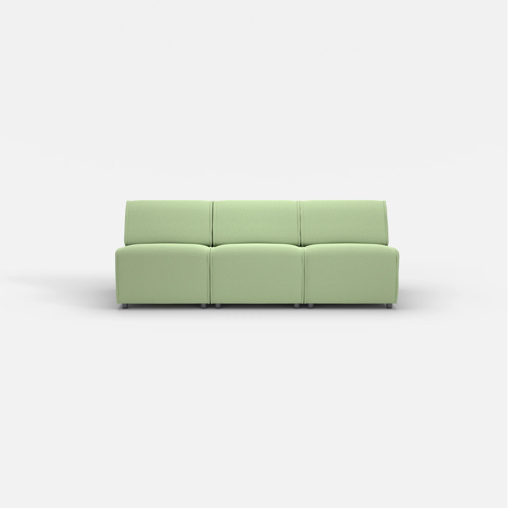 3 Sitzer Sofa Belleform ohne Armlehne 1 dama0042 in Hellgrün von vorne