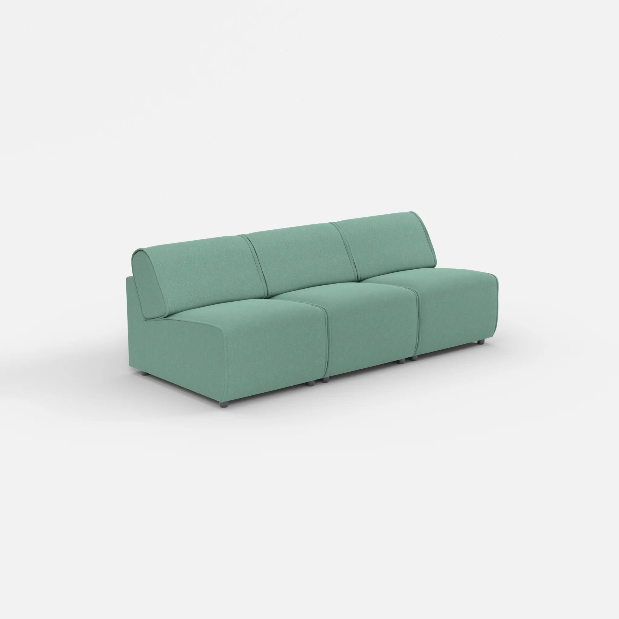 3 Sitzer Sofa Belleform ohne Armlehne 1 dama0045 in Türkis von der Seite
