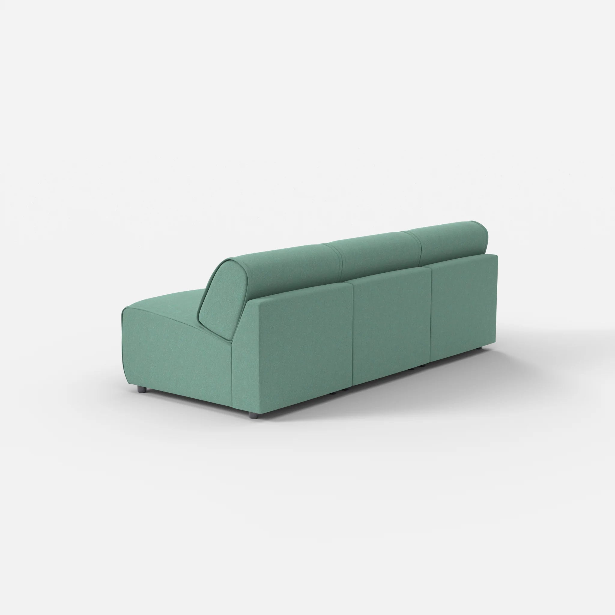 3 Sitzer Sofa Belleform ohne Armlehne 1 dama0045 in Türkis von hinten